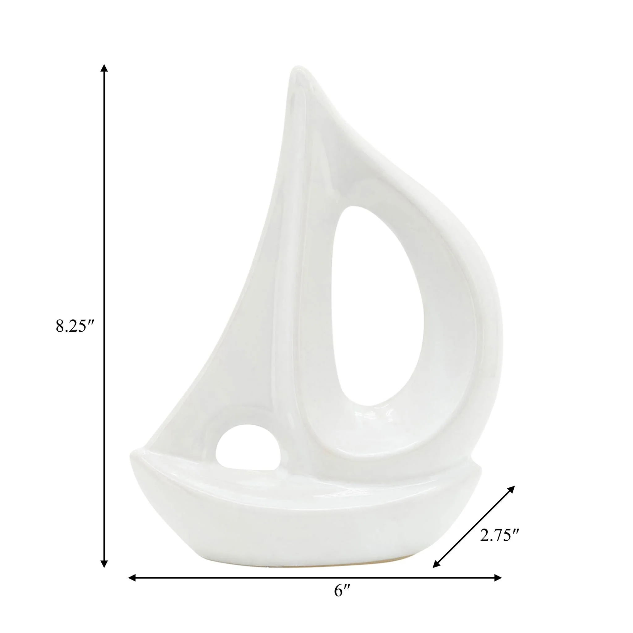White Ceramic Sailboat 8 - Image 7