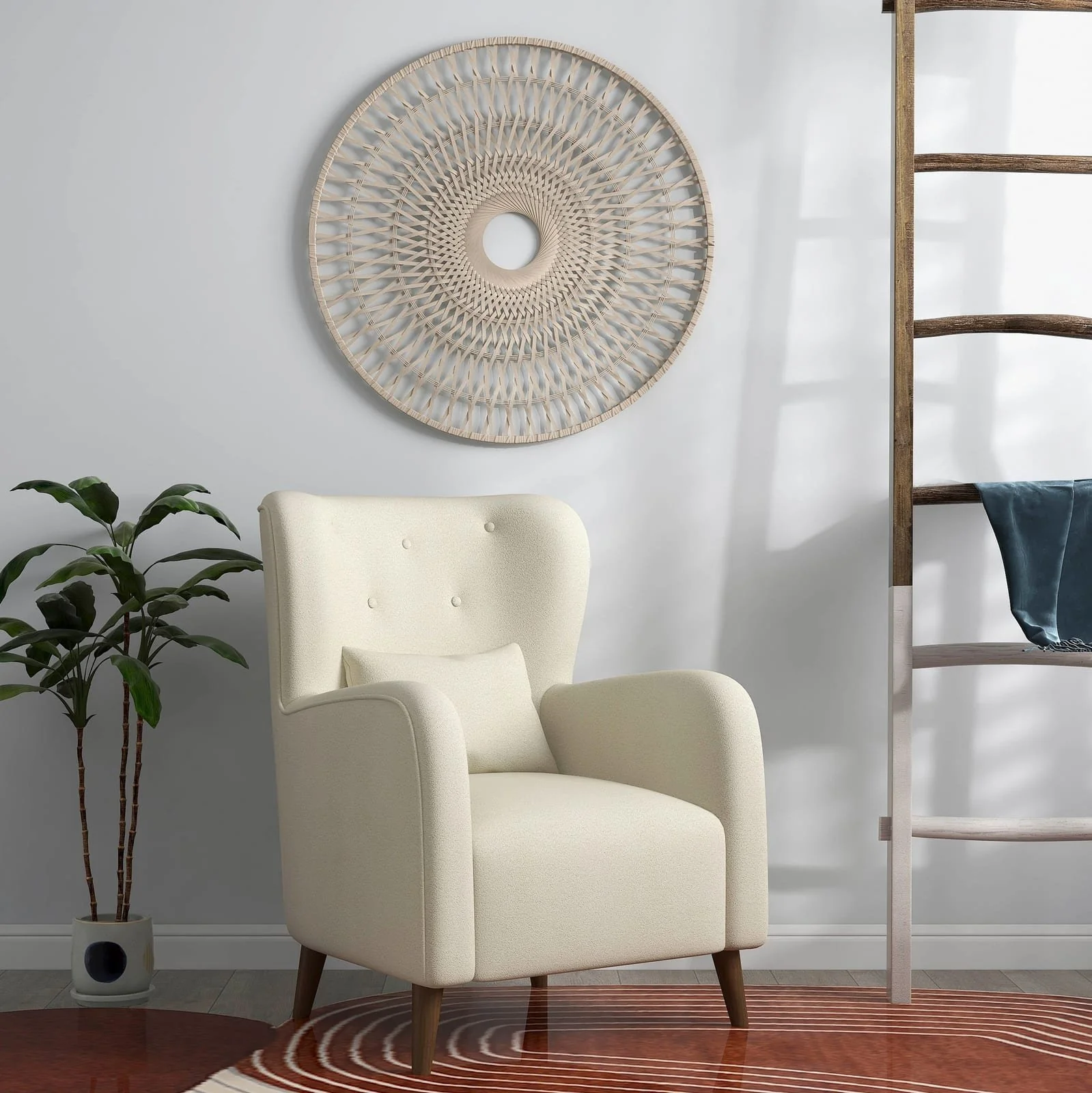 Wicker, 36", Round Wall Accent, Natural - Image 6