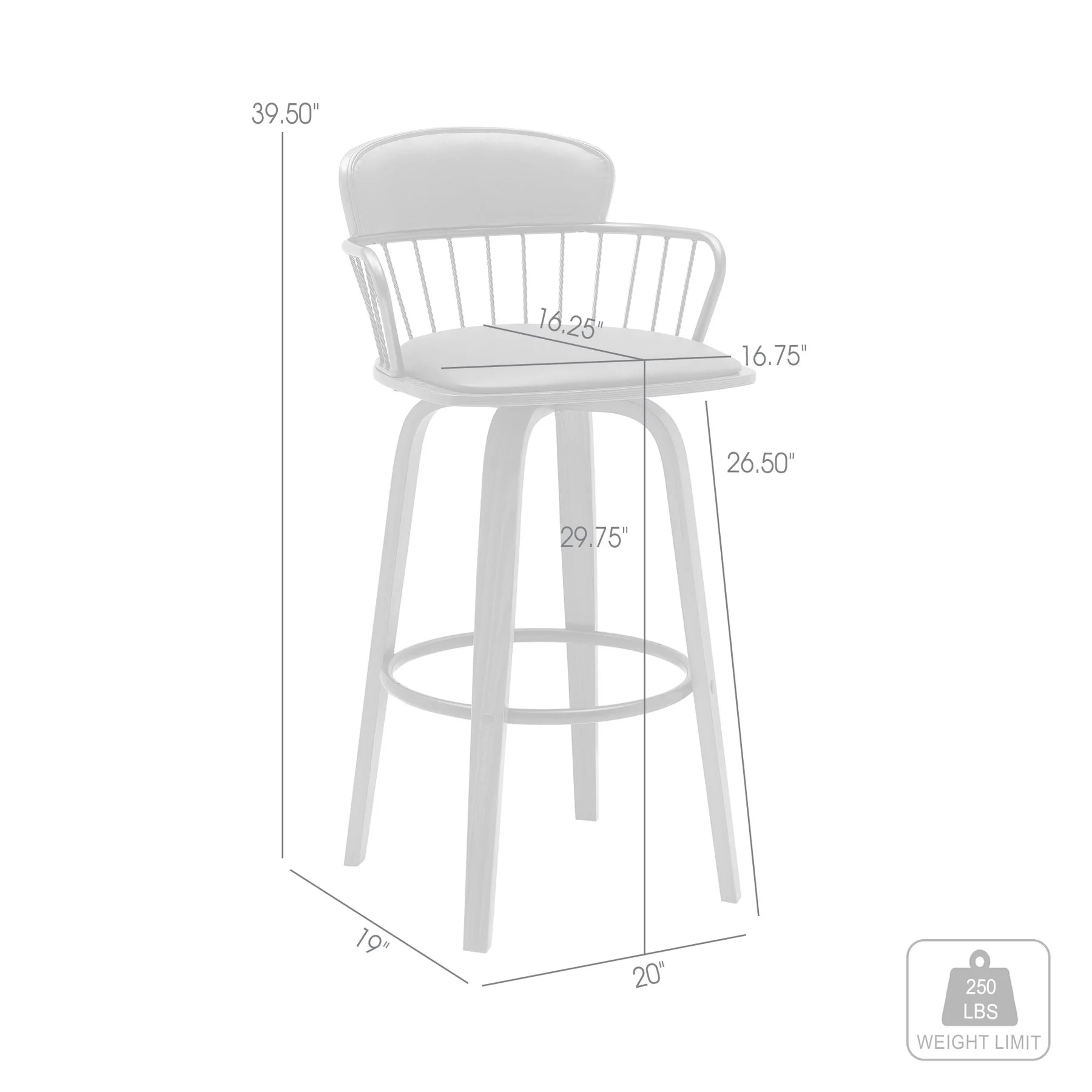 Willow 30" Swivel Walnut Wood Bar Stool in Black Faux Leather with Golden Bronze Metal - Image 9