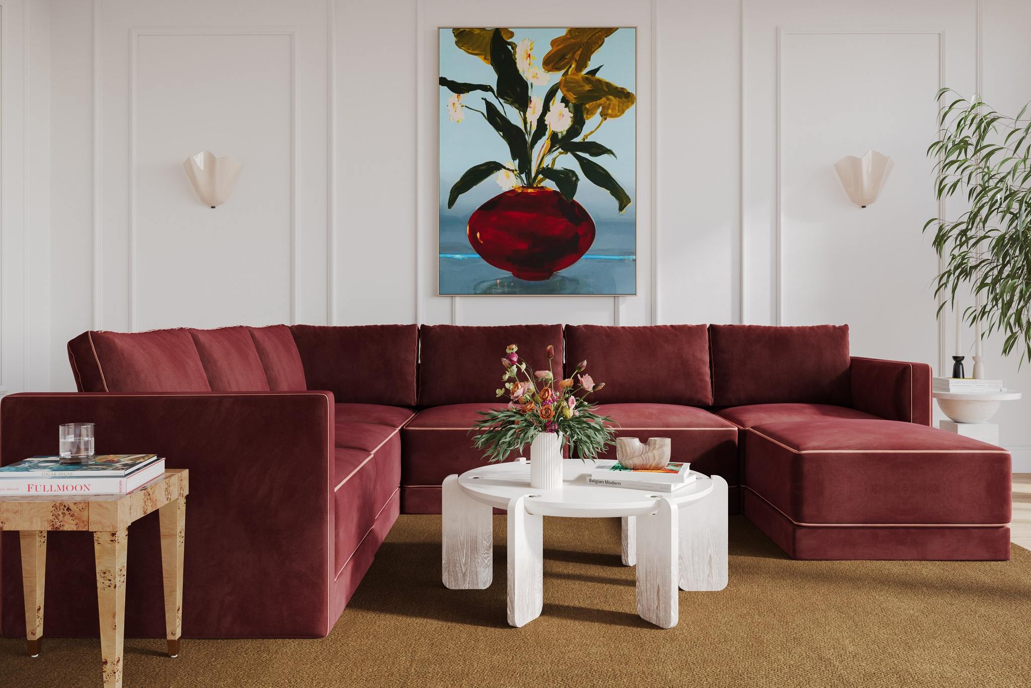 Willow Berry Red Modular Large LAF Chaise Sectional - Image 2