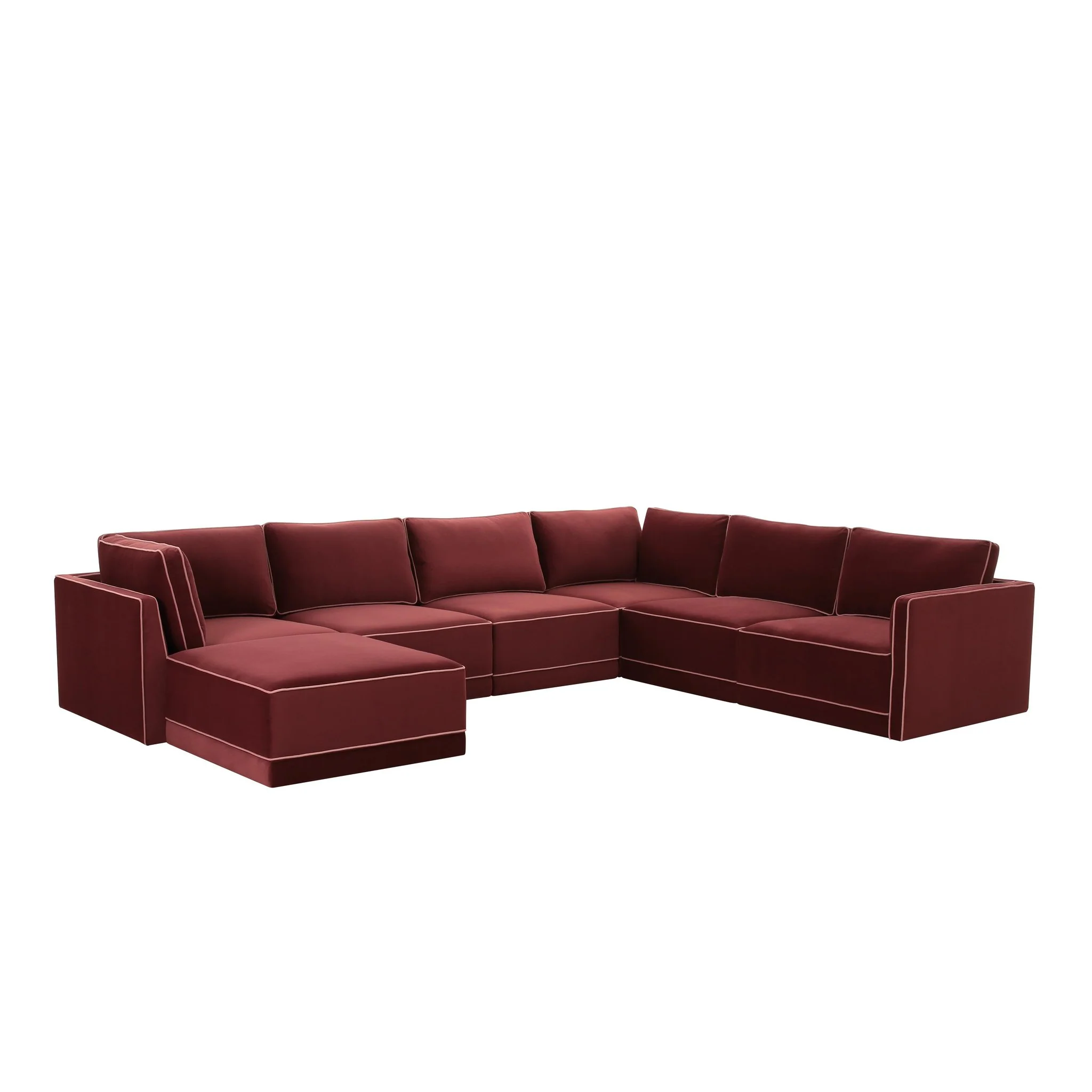 Willow Berry Red Modular Large LAF Chaise Sectional - Image 3