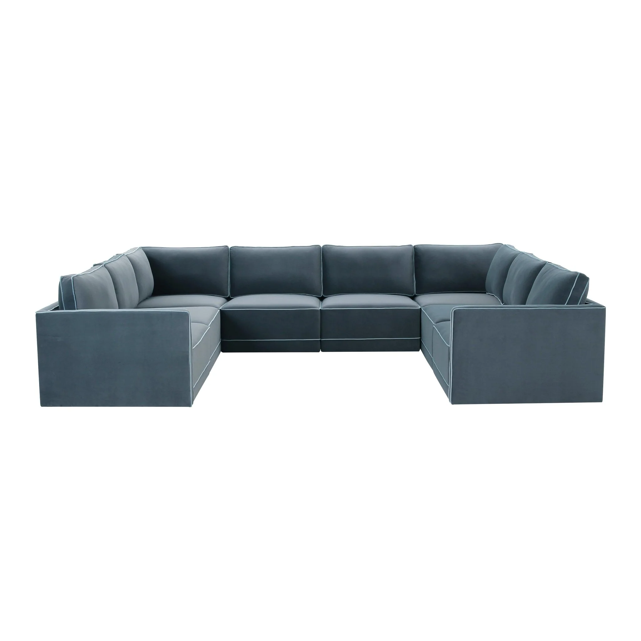 Willow Misty Blue Modular Large U Sectional - Image 2