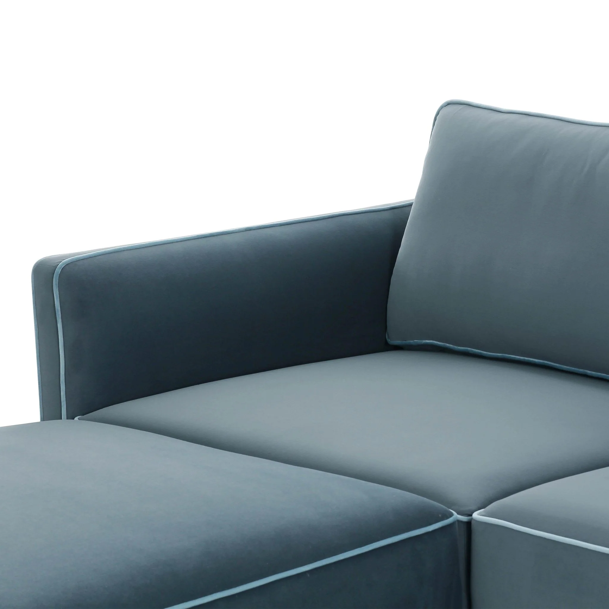 Willow Misty Blue Modular U Sectional - Image 5