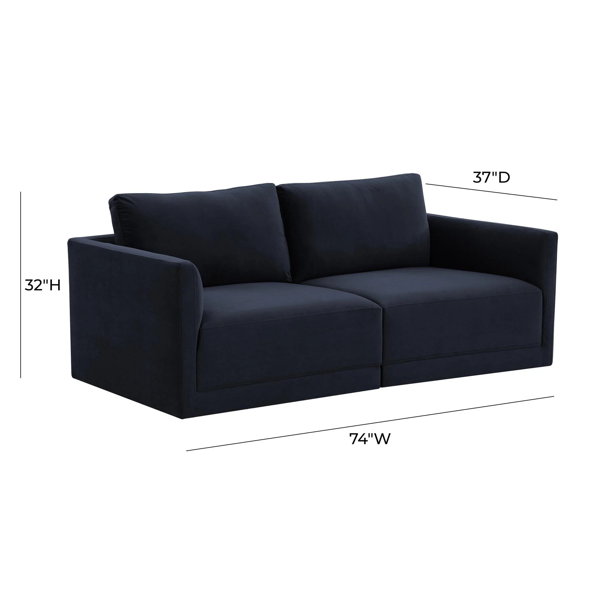 Willow Navy Modular Loveseat - Image 6
