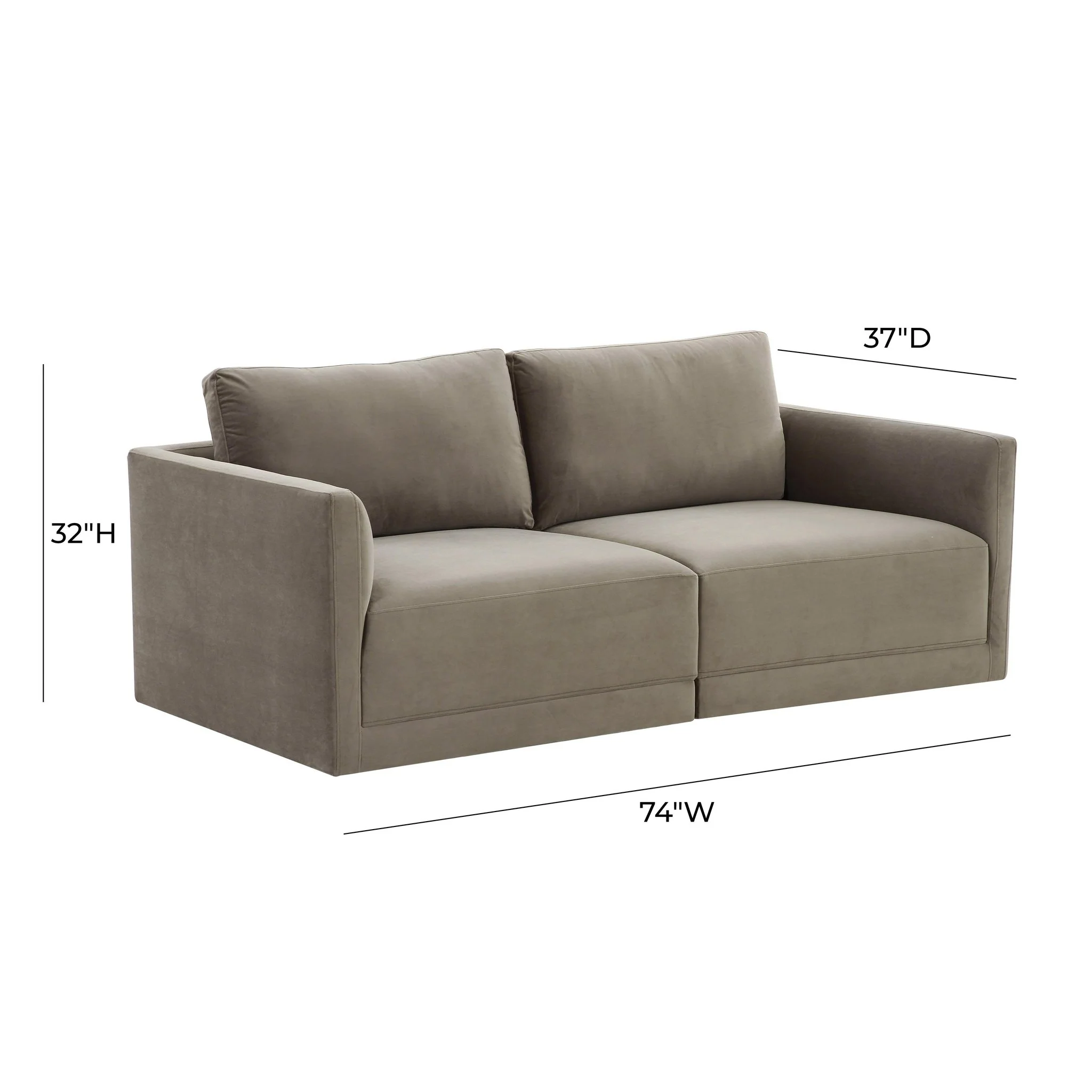 Willow Taupe Modular Loveseat - Image 6