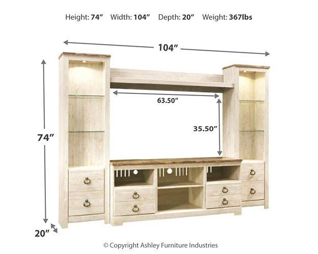 Willowton 4-Piece Entertainment Center - Image 11