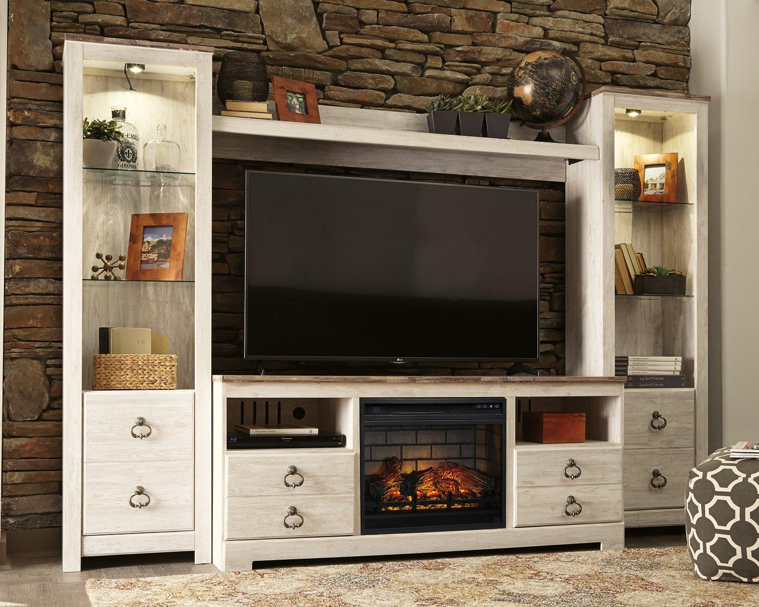 Willowton 4-Piece Entertainment Center with Electric Fireplace - Image 2