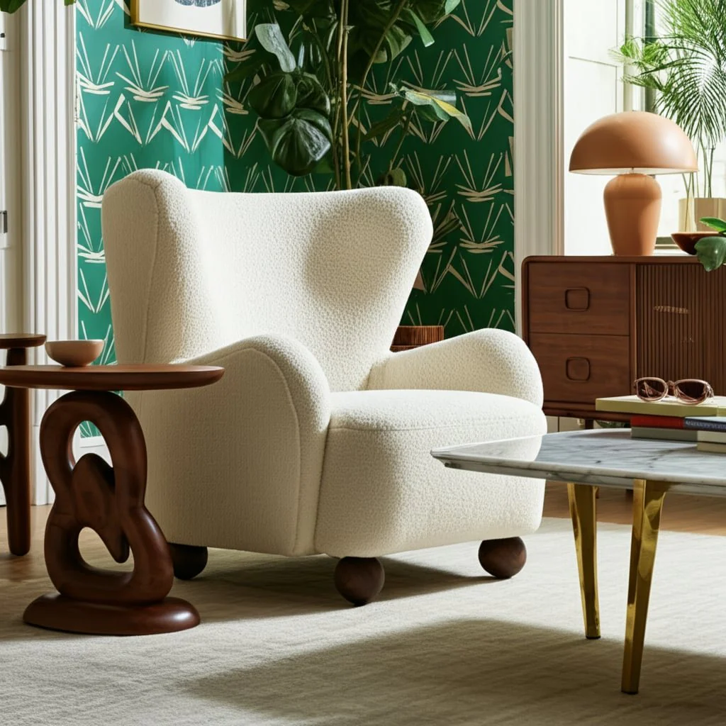 Wingback Occasional Chair, Beige - Image 11