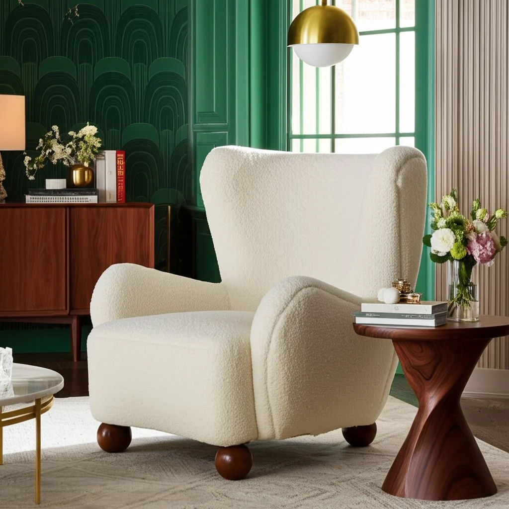 Wingback Occasional Chair, Beige - Image 12