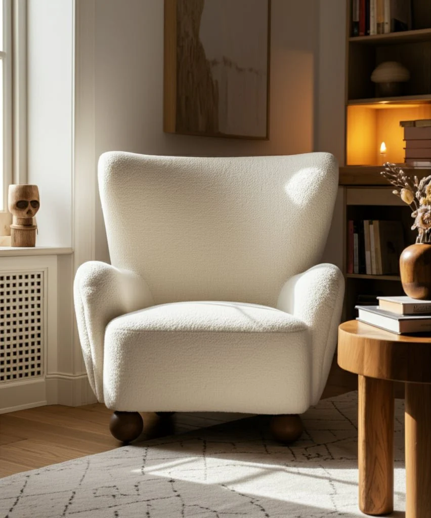 Wingback Occasional Chair, Beige - Image 13