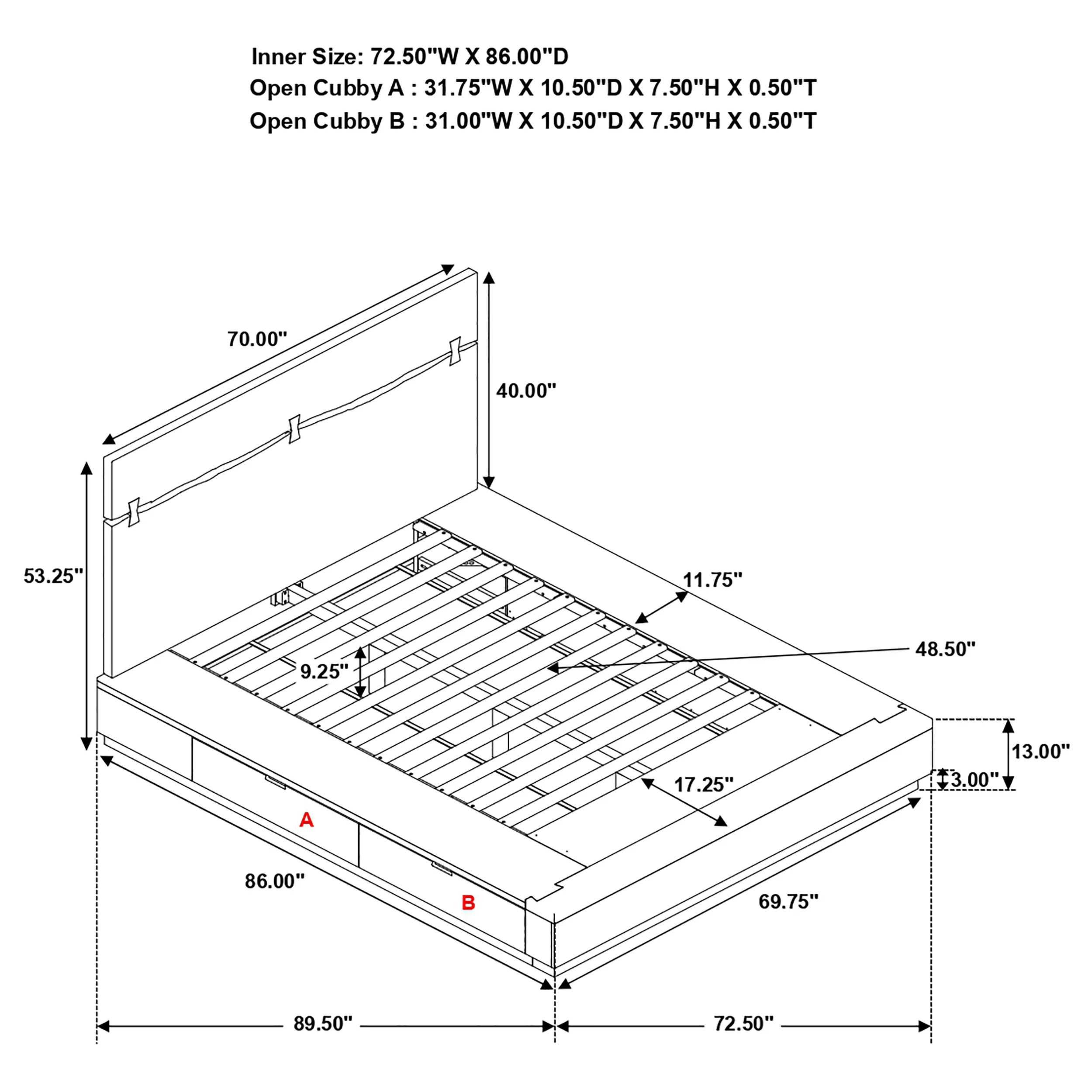 Winslow Panel Platform Storage Bed - Image 4