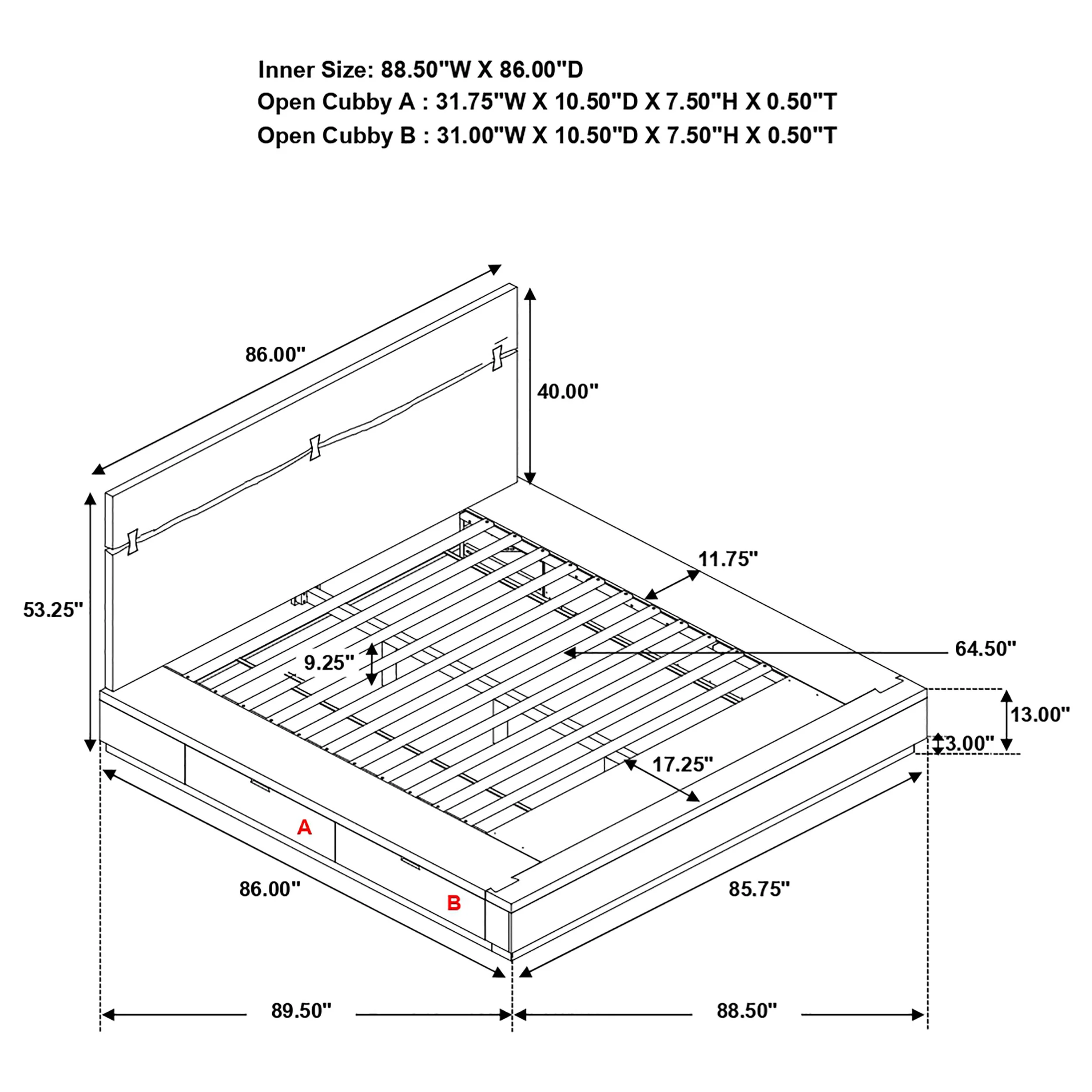 Winslow Panel Platform Storage Bed - Image 9