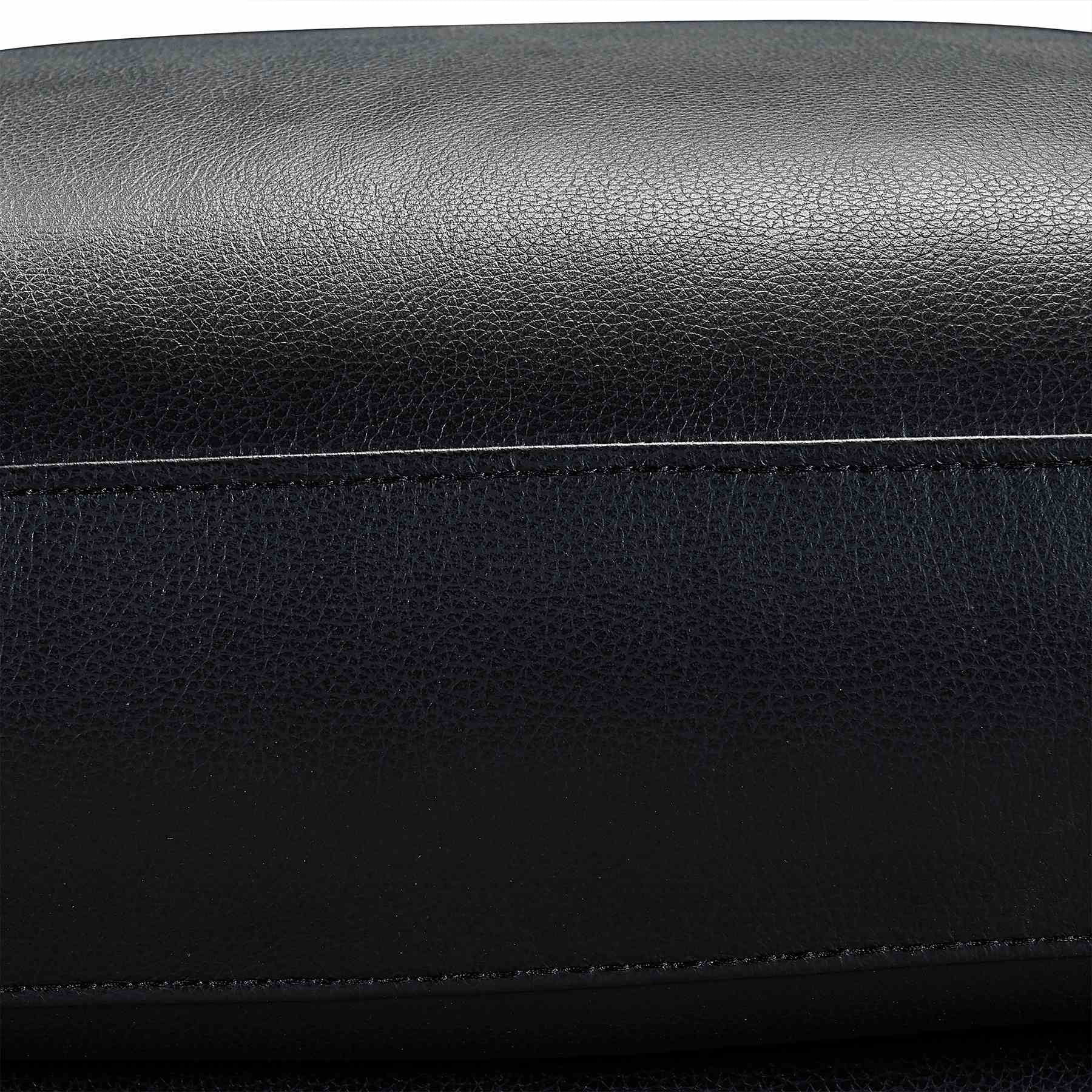 Wisteria Contemporary Chair in Light Brown Wood Finish and Black Genuine Leather - Image 8