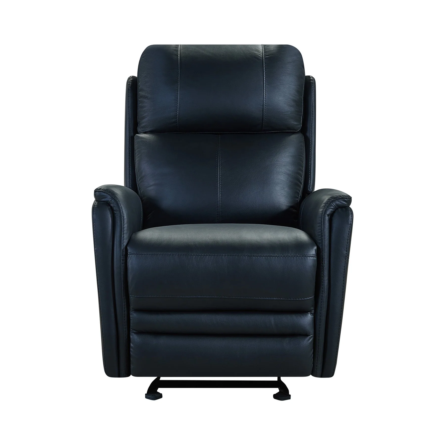 Wolfe Contemporary Recliner in Black Genuine Leather - Image 3