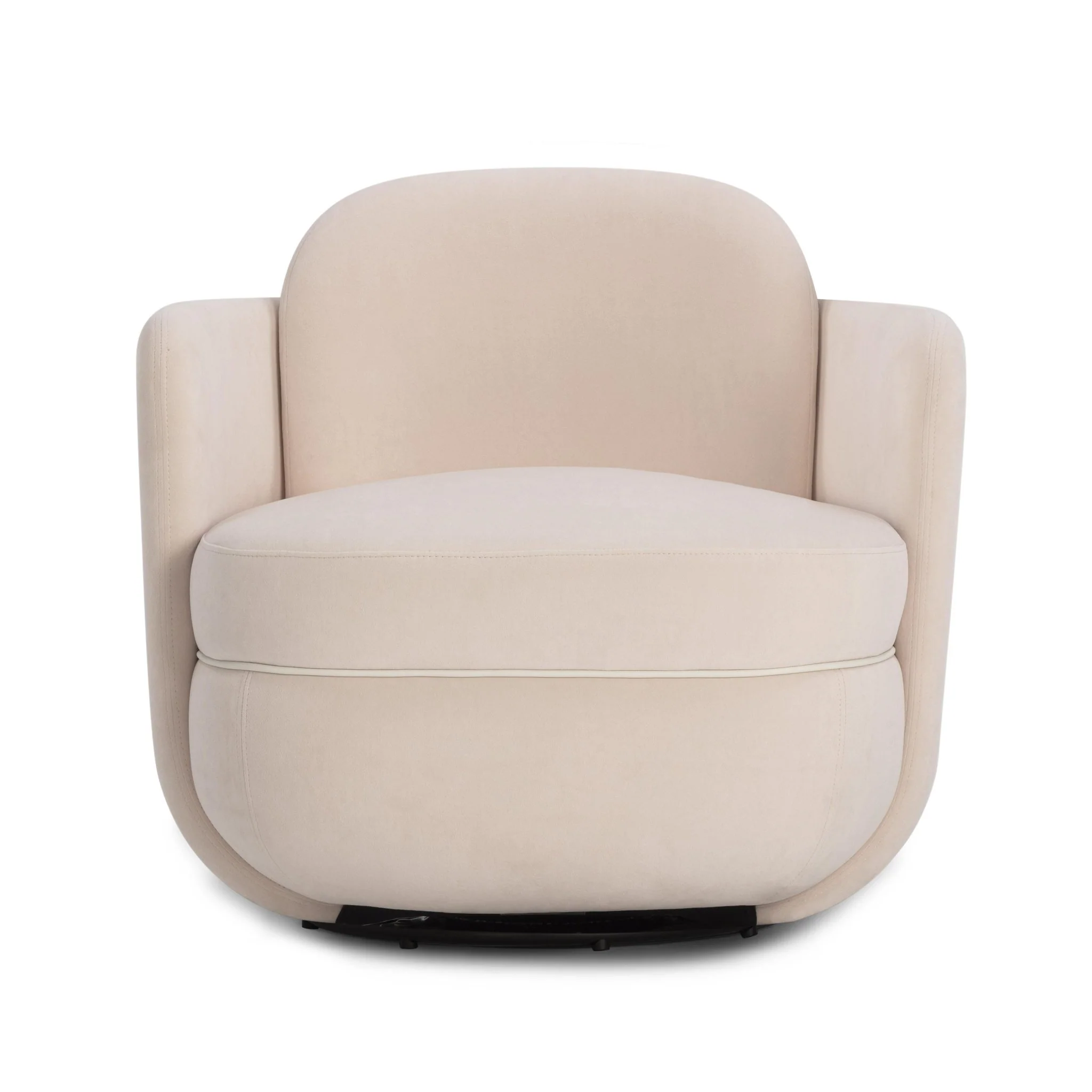 Wolfie Light Blush Velvet Swivel Chair - Image 3