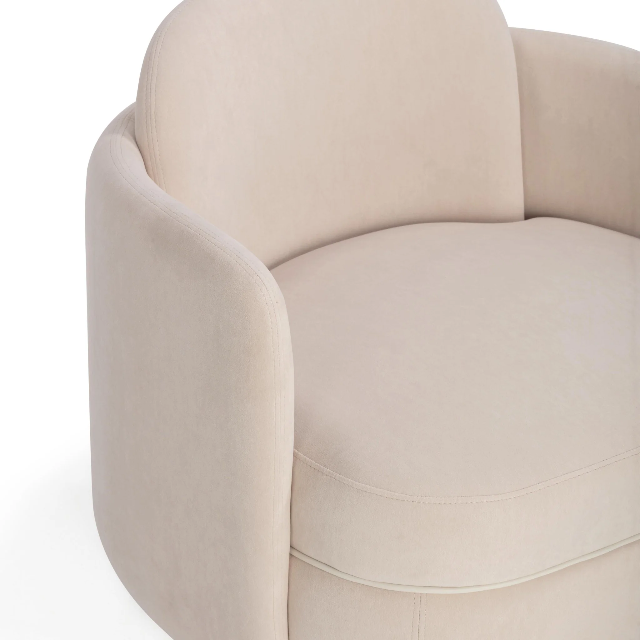 Wolfie Light Blush Velvet Swivel Chair - Image 6