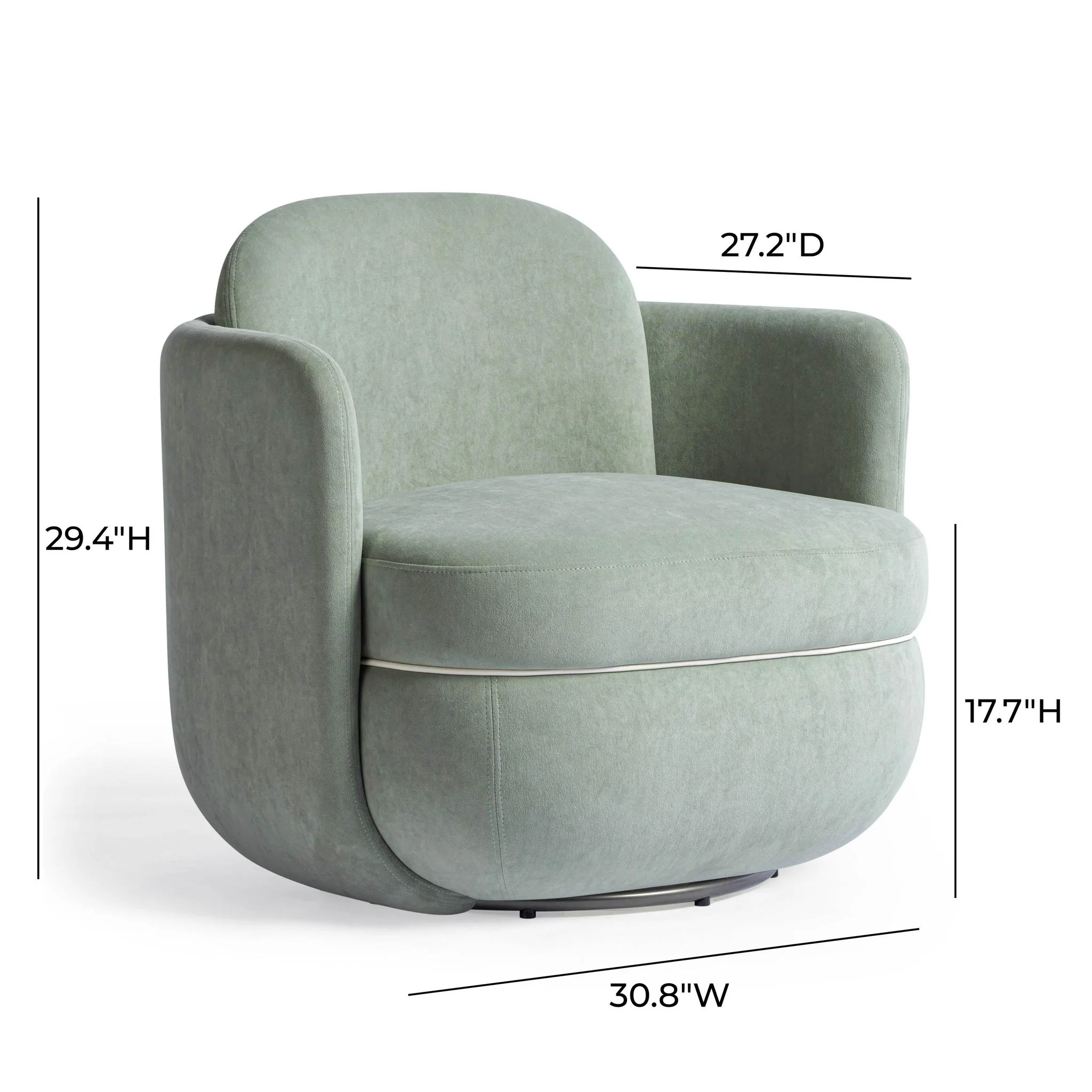 Wolfie Mint Green Velvet Swivel Chair - Image 7