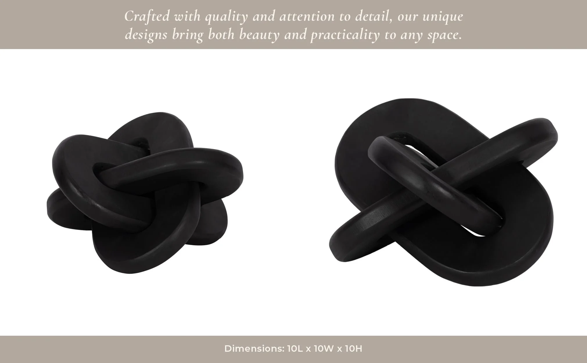 Wood, 10" Decorative Knot, Black - Image 4