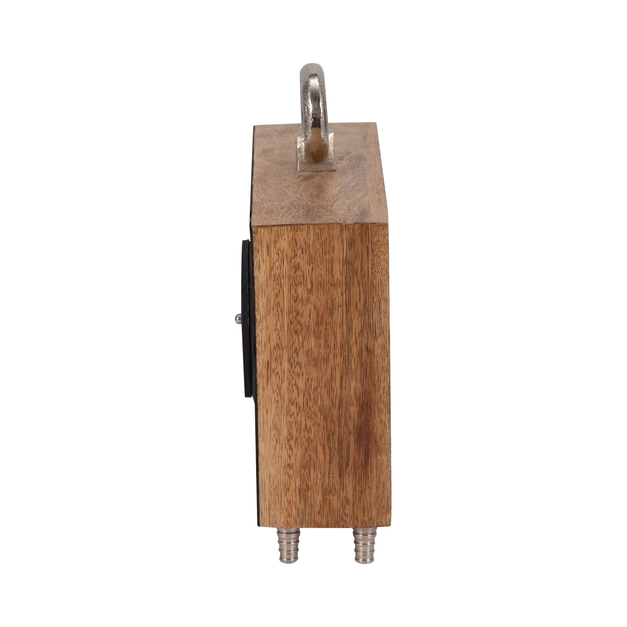 Wood, 10" Mod Rectangle Table Clock, Brown - Image 3