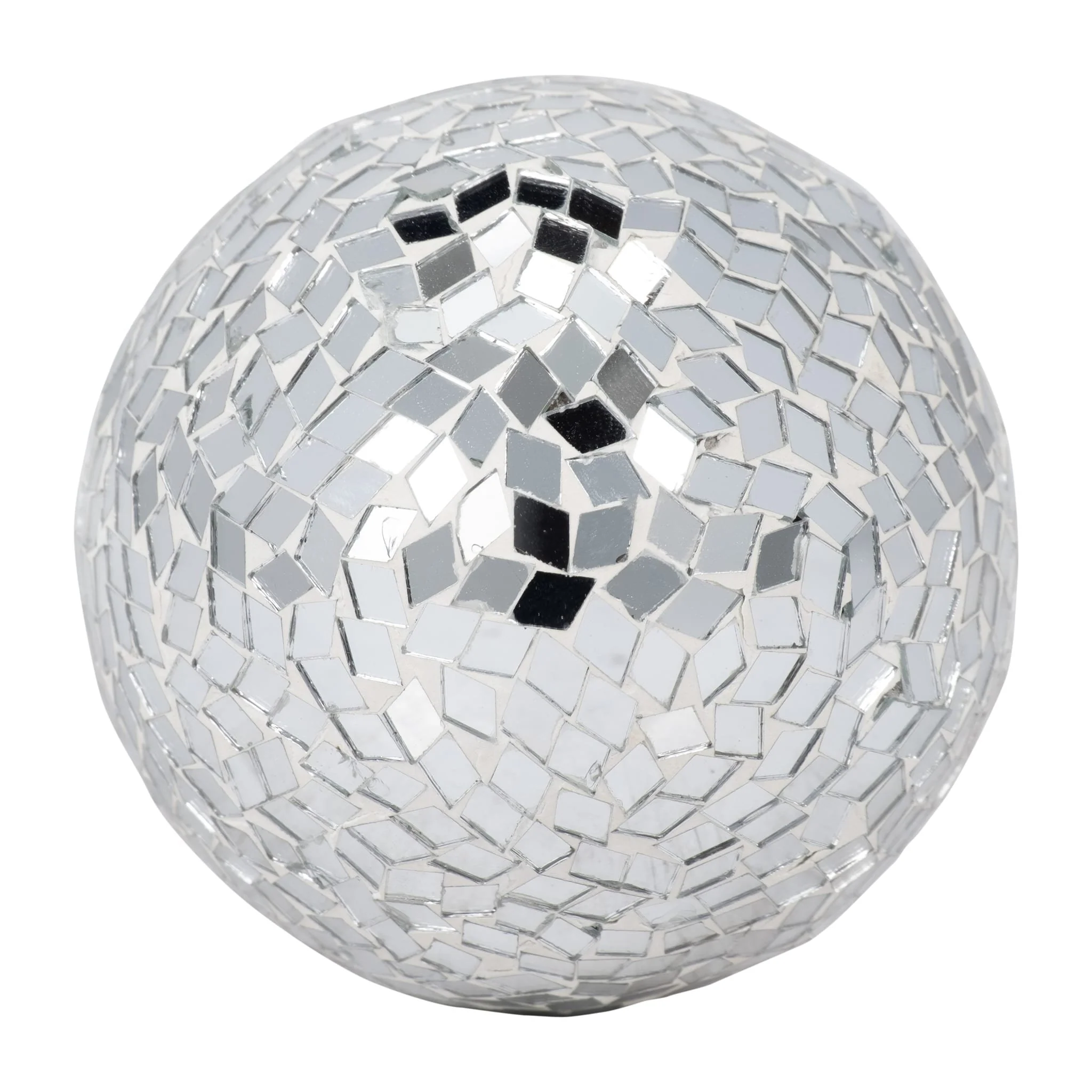 Wood, 10" Mosaic Mushroom, Silver - Image 5