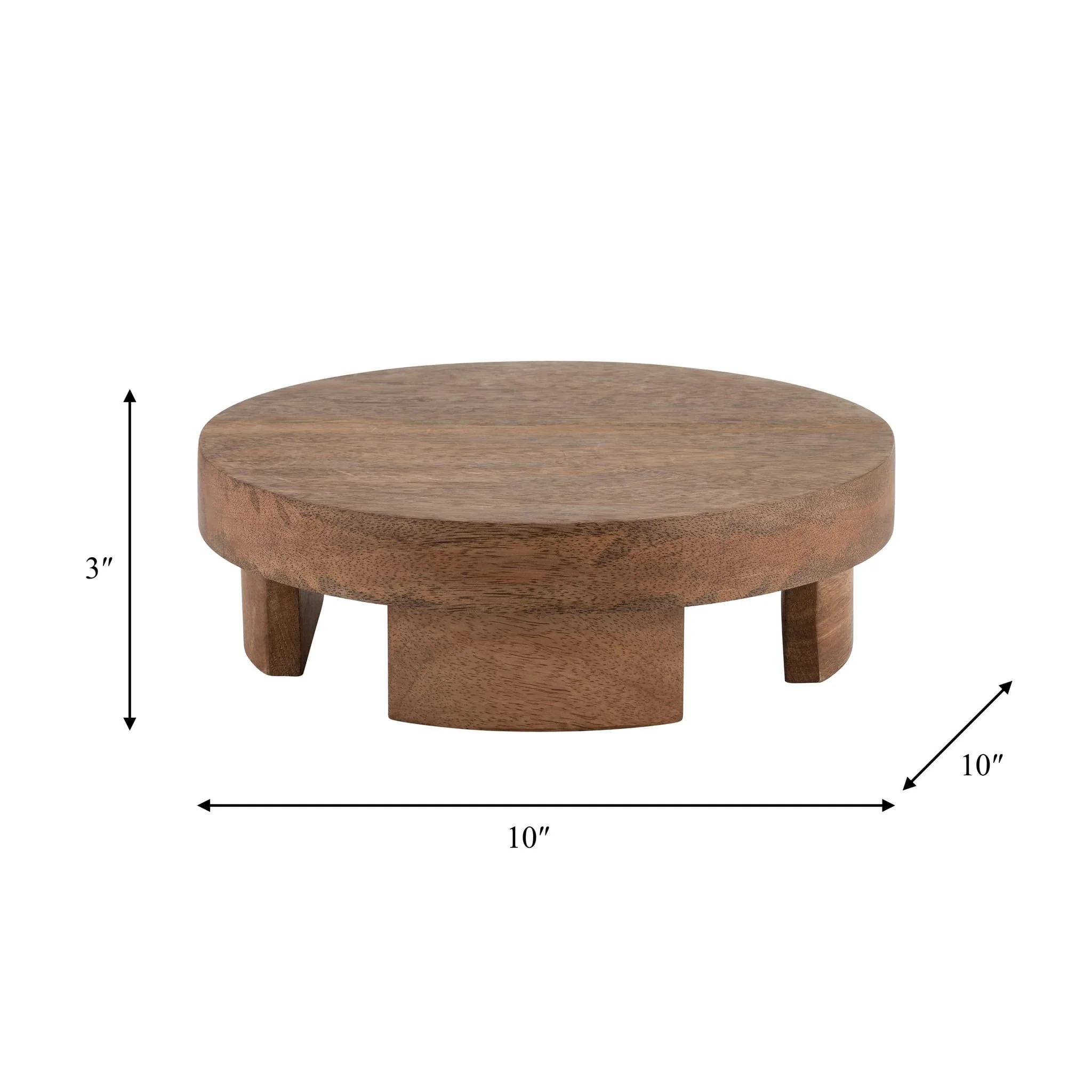 Wood, 10"d 4-legged Riser, Brown - Image 9