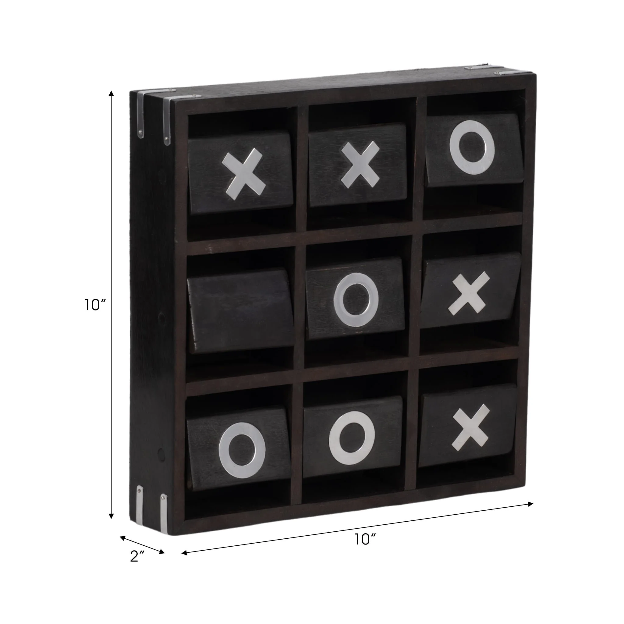 Wood, 10x10 Revolving Tic Tac Toe, Black - Image 9