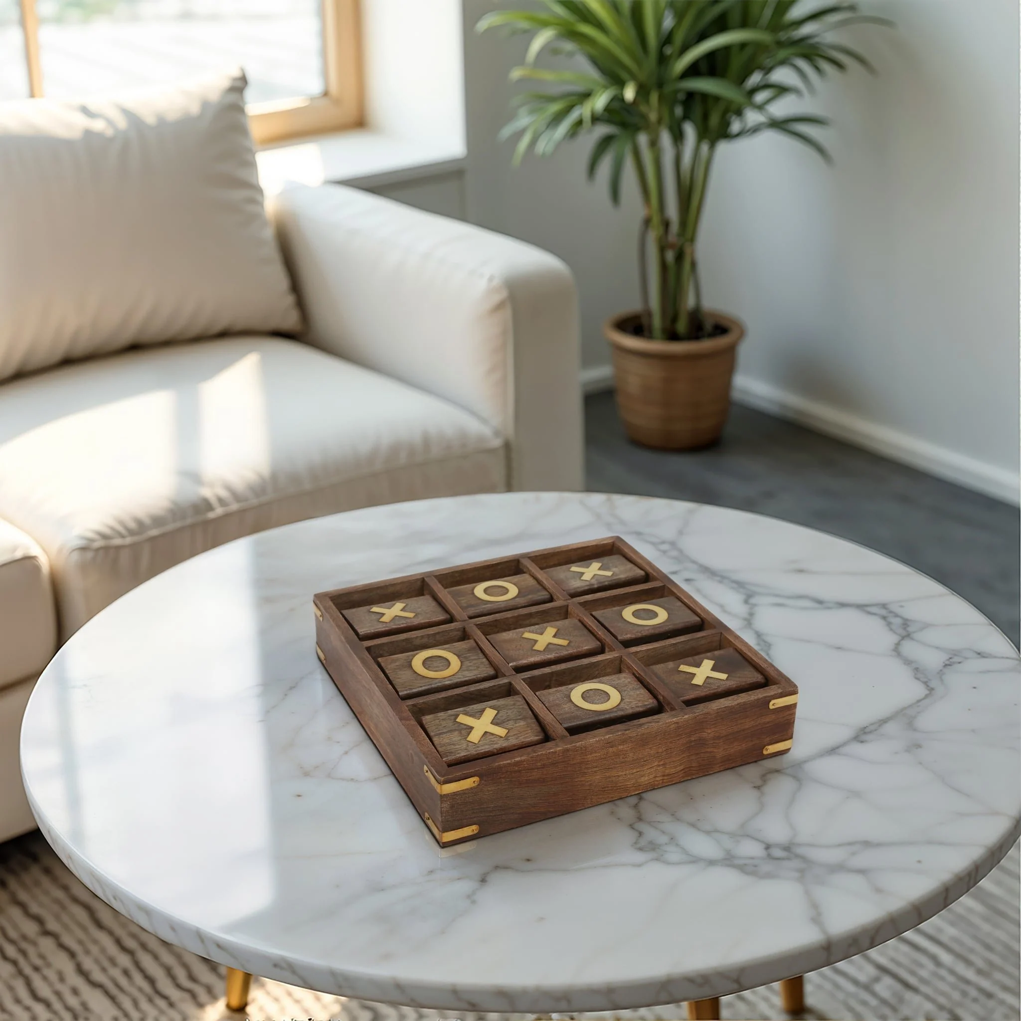 Wood, 10x10 Revolving Tic Tac Toe, Brown - Image 10