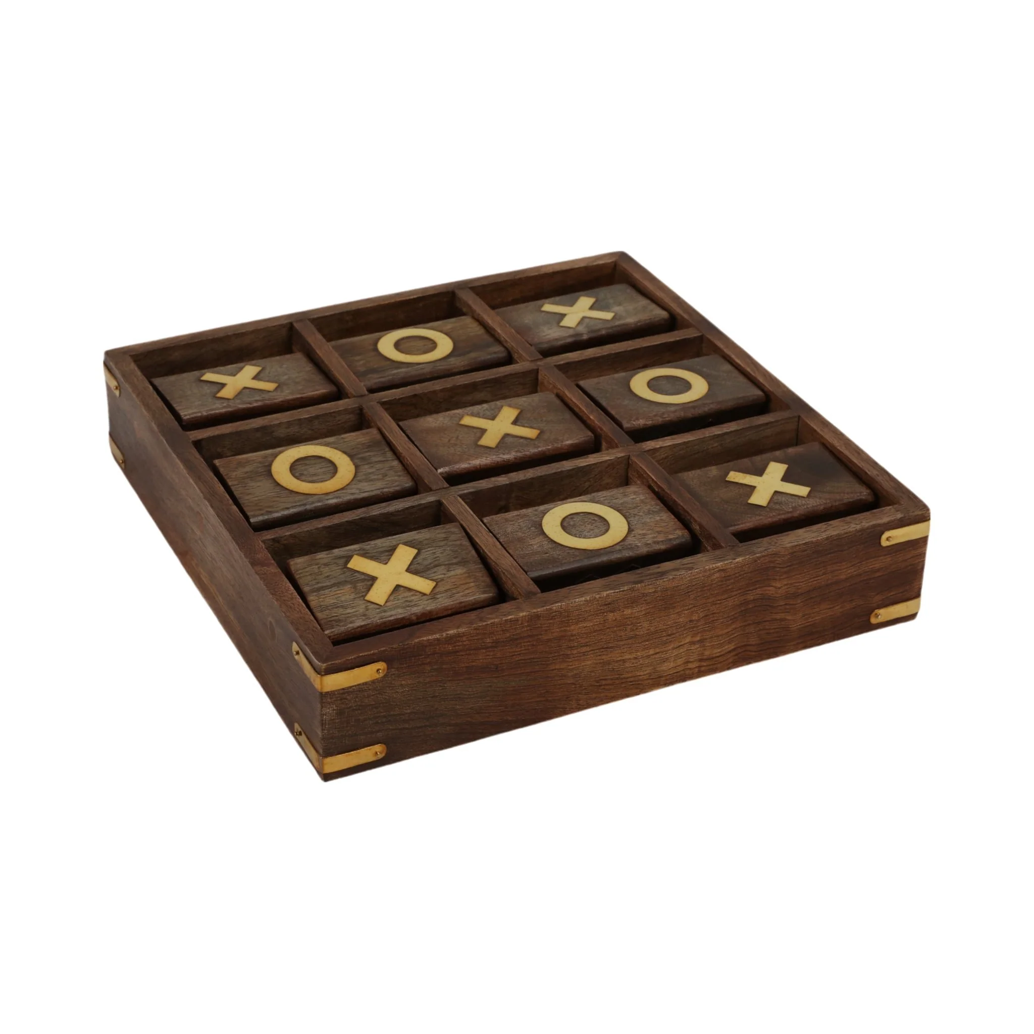 Wood, 10x10 Revolving Tic Tac Toe, Brown - Image 2