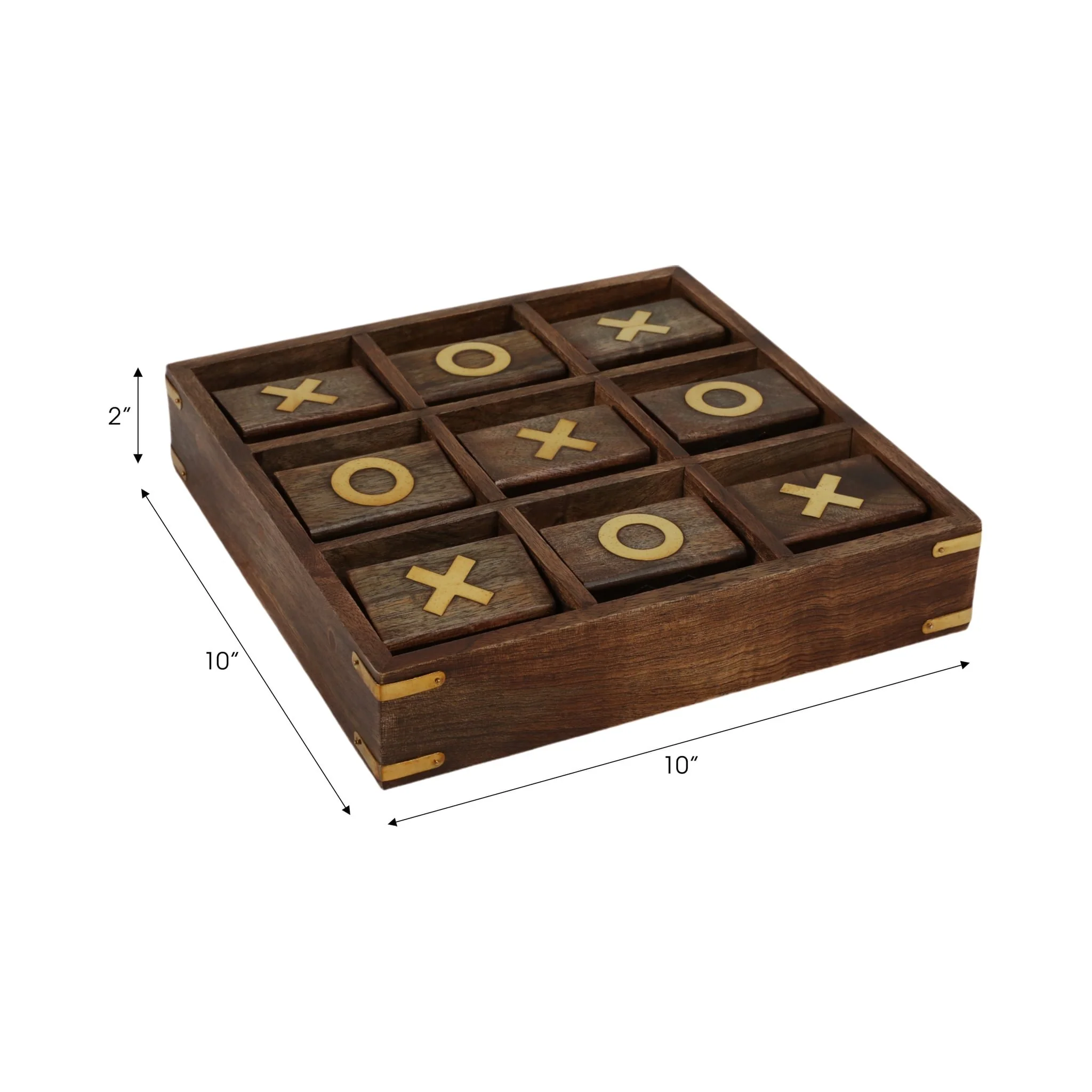 Wood, 10x10 Revolving Tic Tac Toe, Brown - Image 8