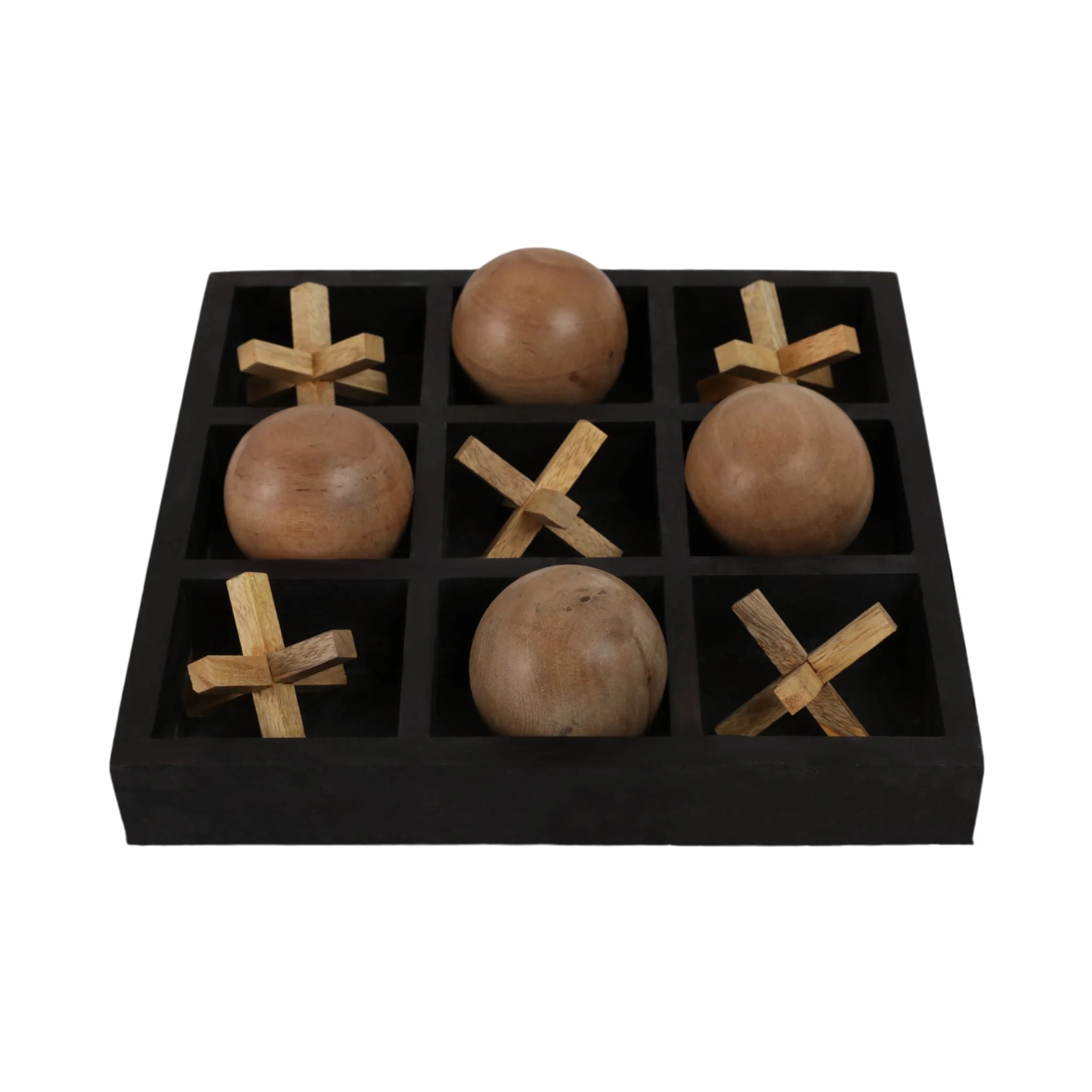 Wood, 10x10 Tic Tac Toe Board Game, Black - Image 3