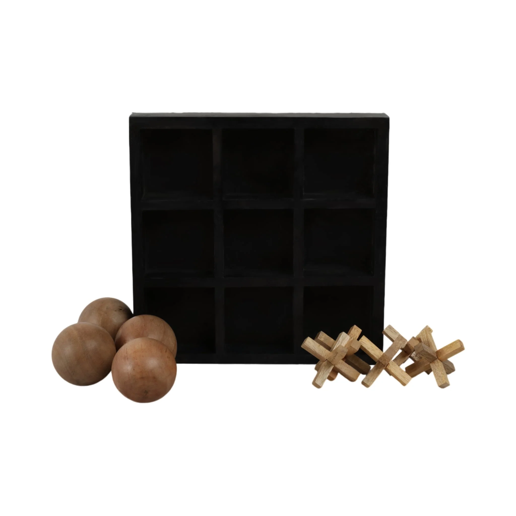 Wood, 10x10 Tic Tac Toe Board Game, Black - Image 7