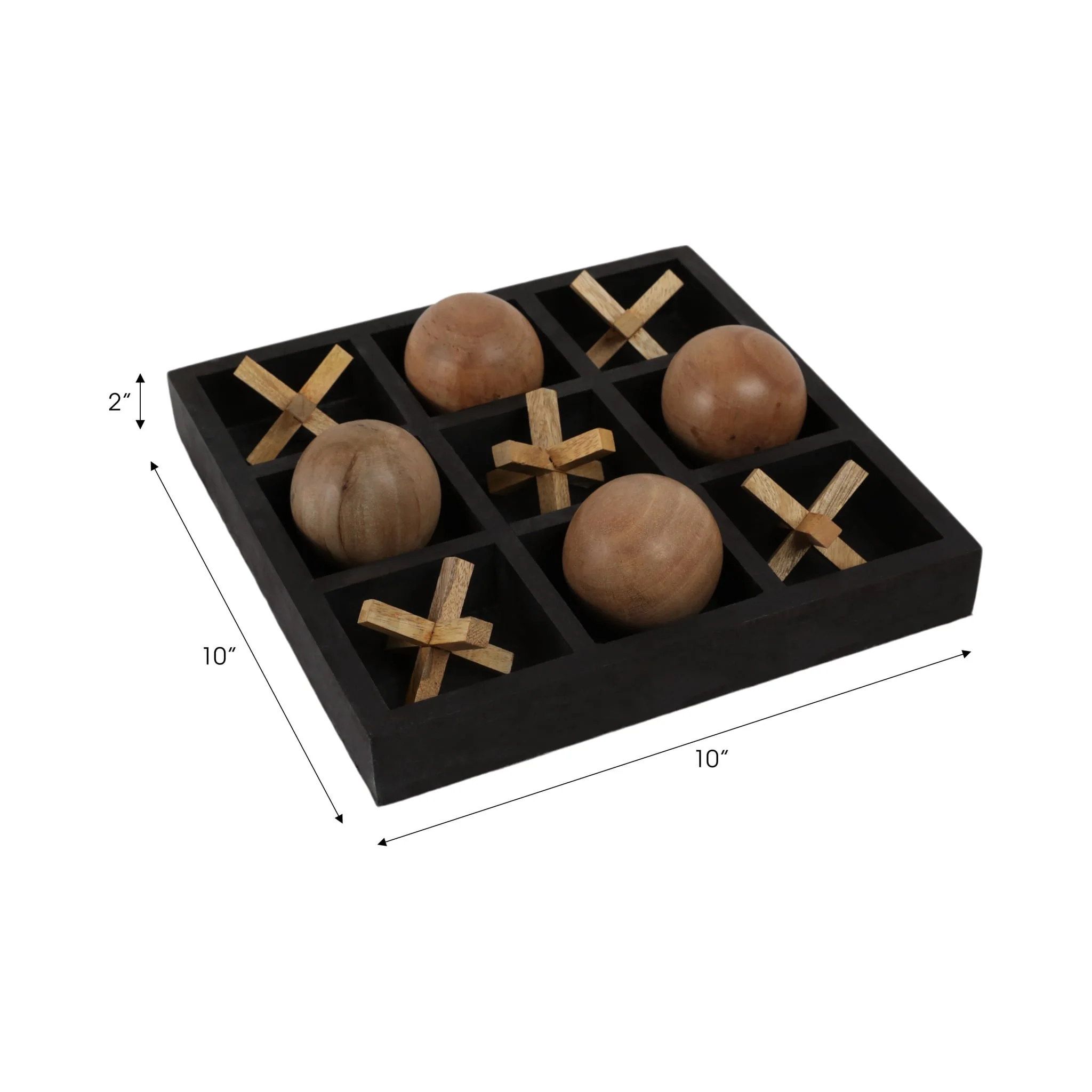 Wood, 10x10 Tic Tac Toe Board Game, Black - Image 9
