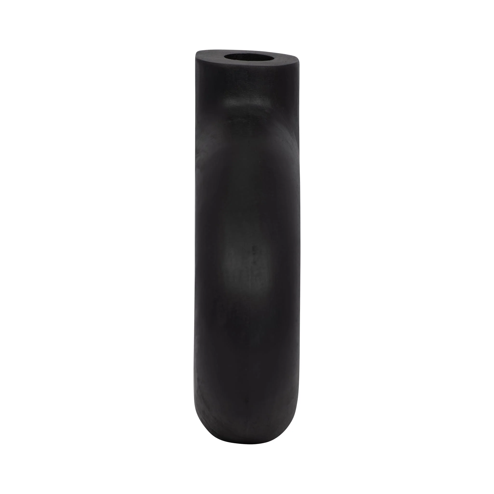 Wood, 10x7"h Cut-out Vase, Black - Image 3
