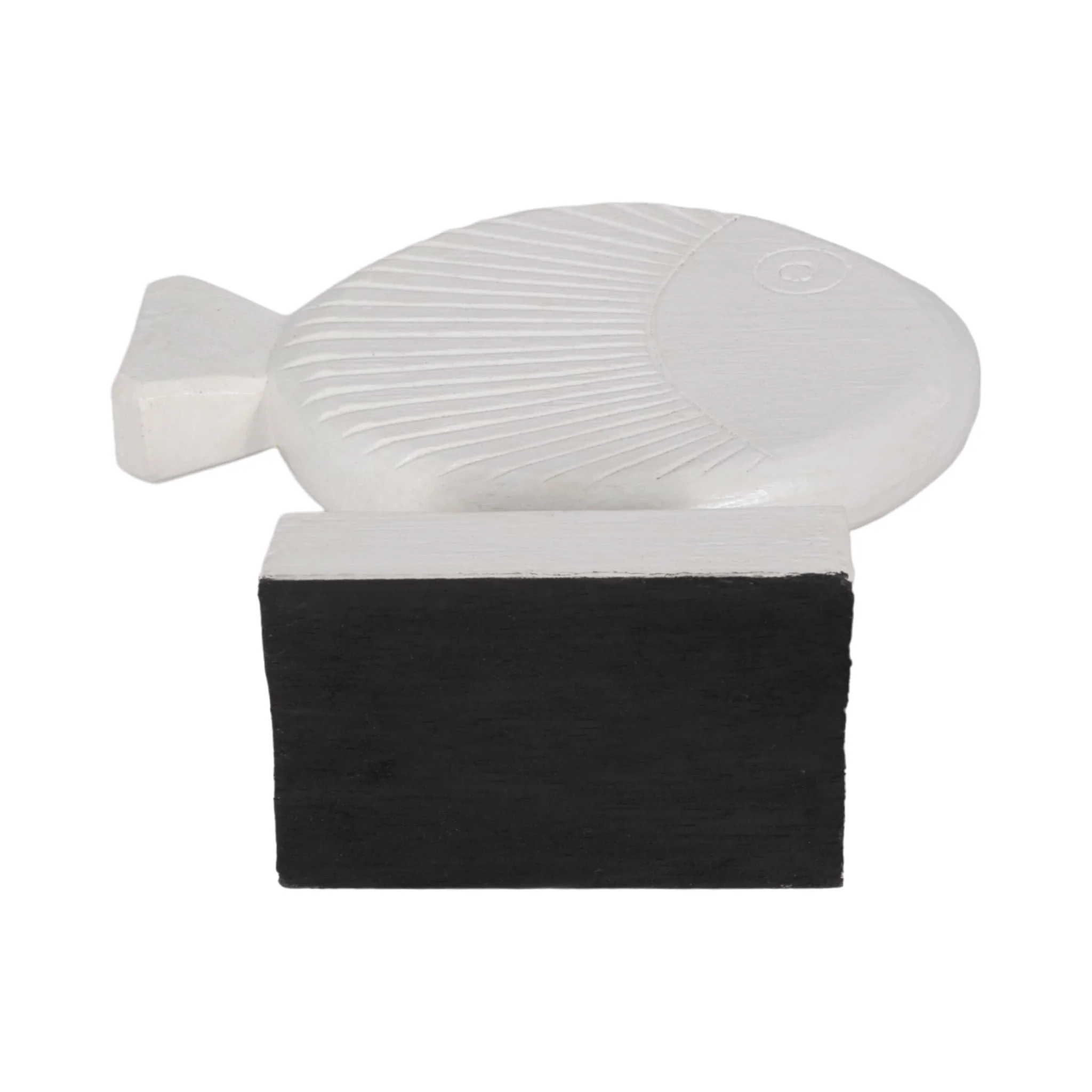 Wood, 11" Fish On Stand, White - Image 7