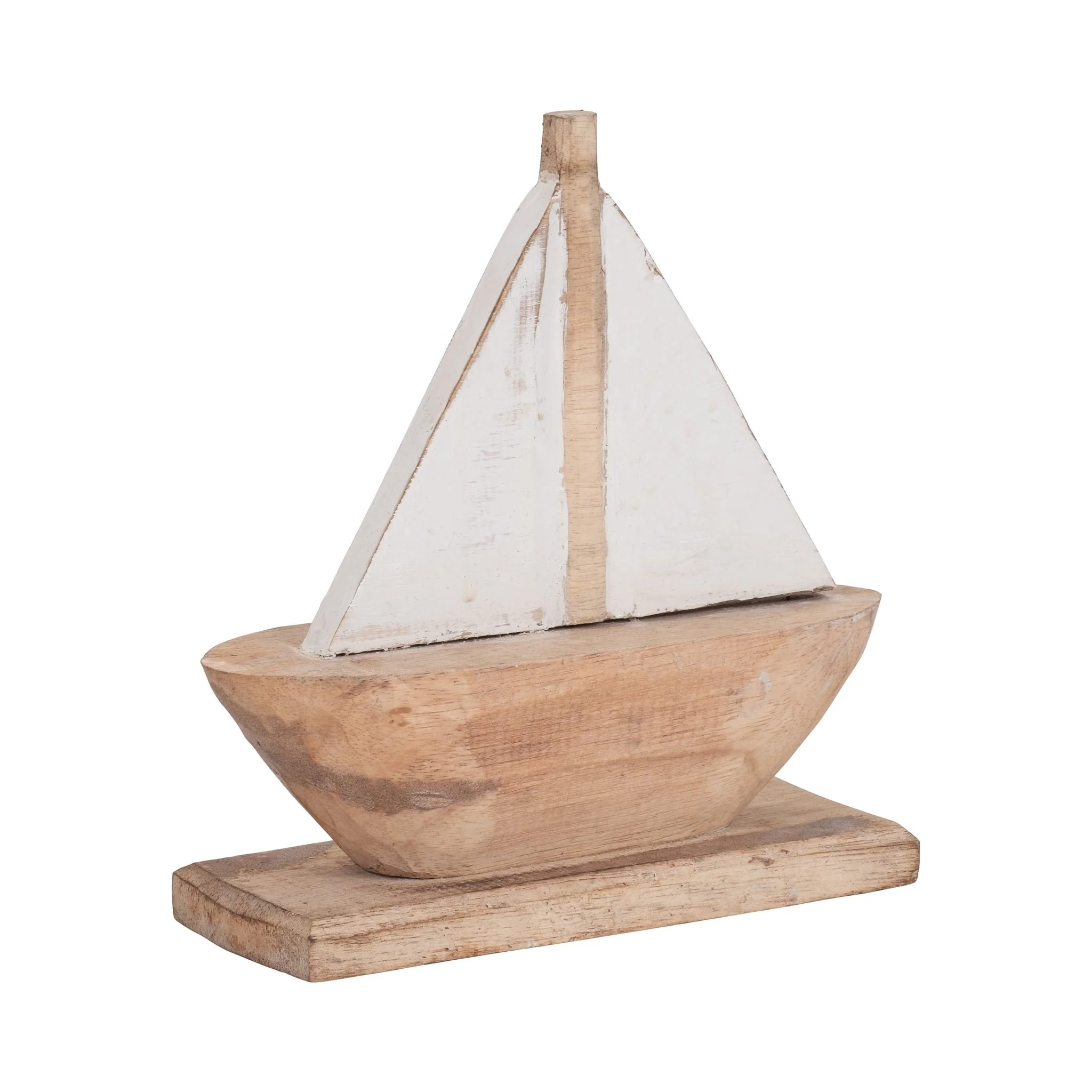 Wood, 11" Sailboat, Natural/white - Image 2