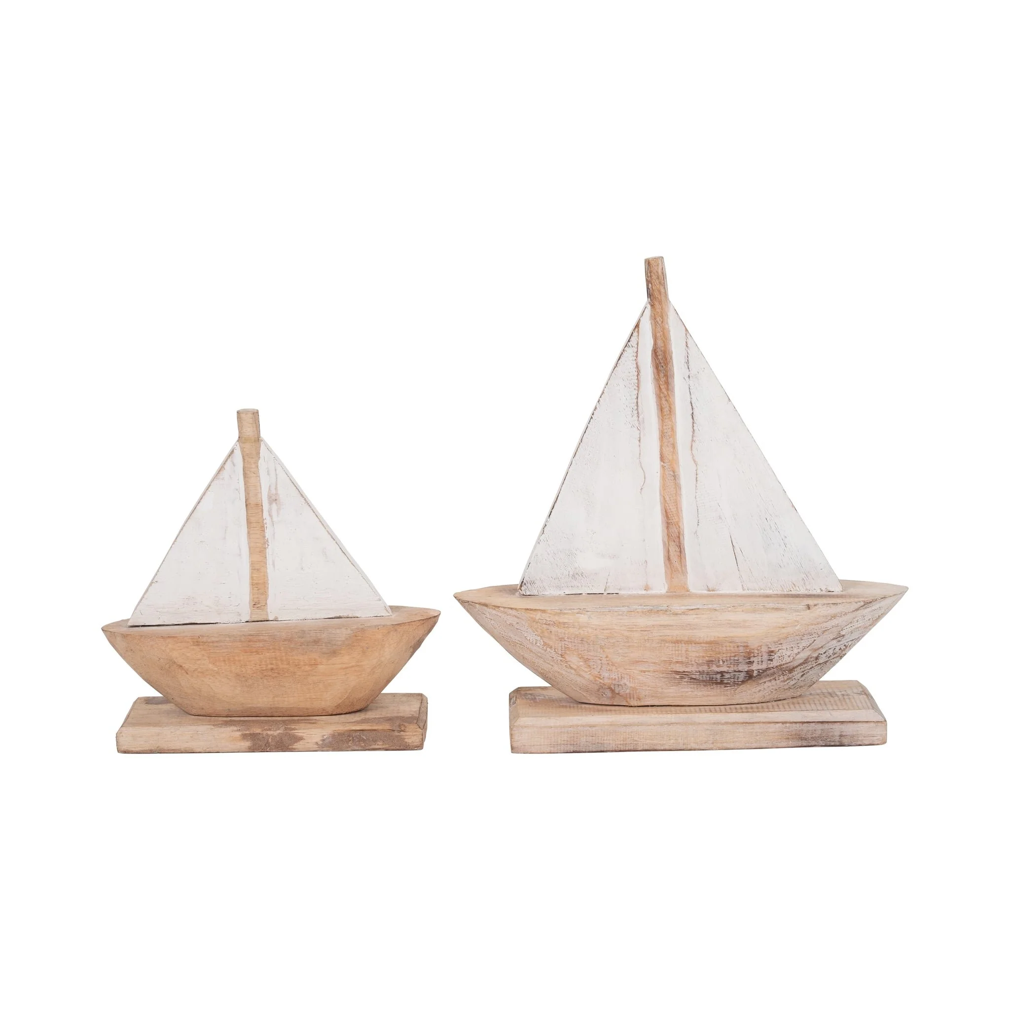Wood, 11" Sailboat, Natural/white - Image 8