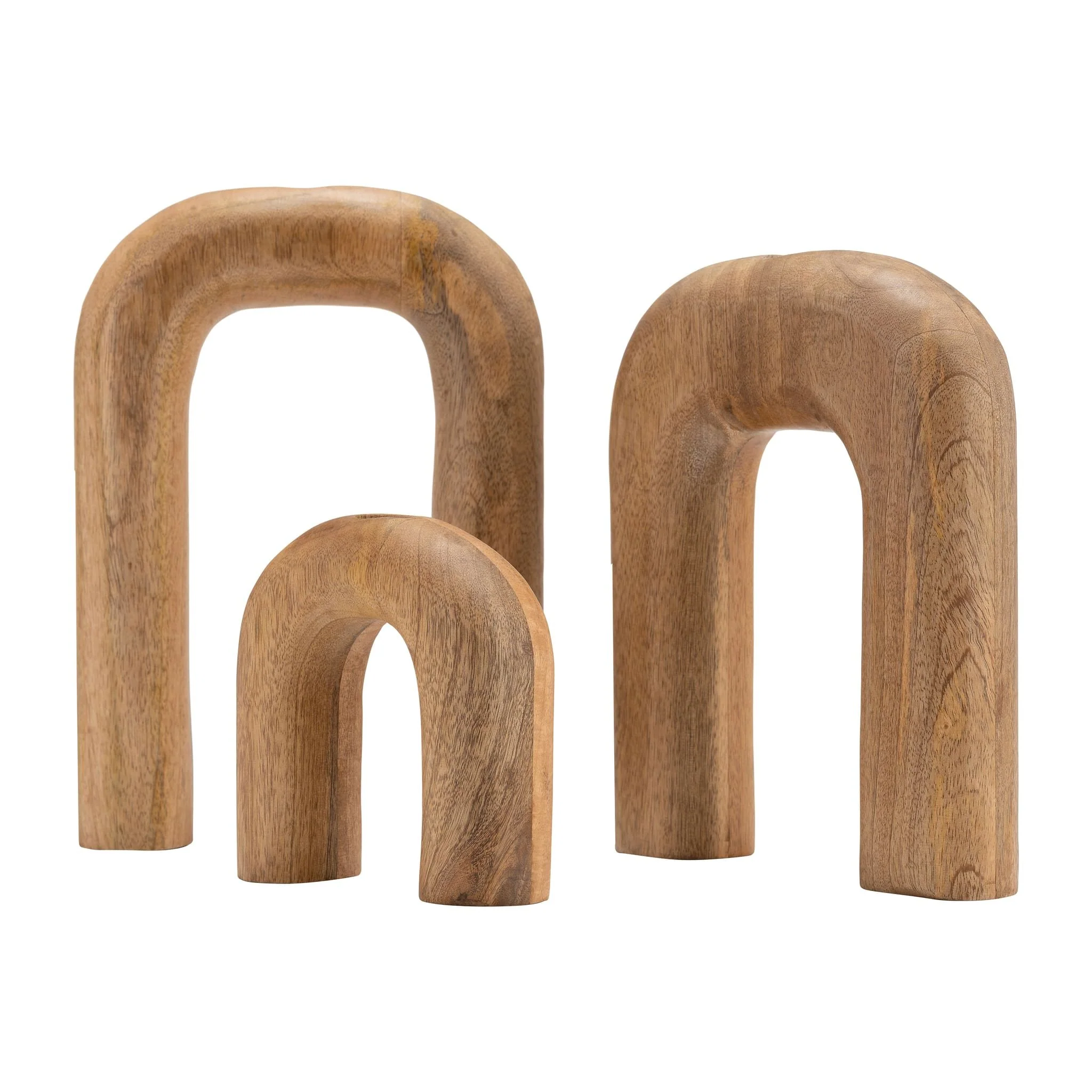 Wood, 11"h Horseshoe Vase, Brown - Image 8