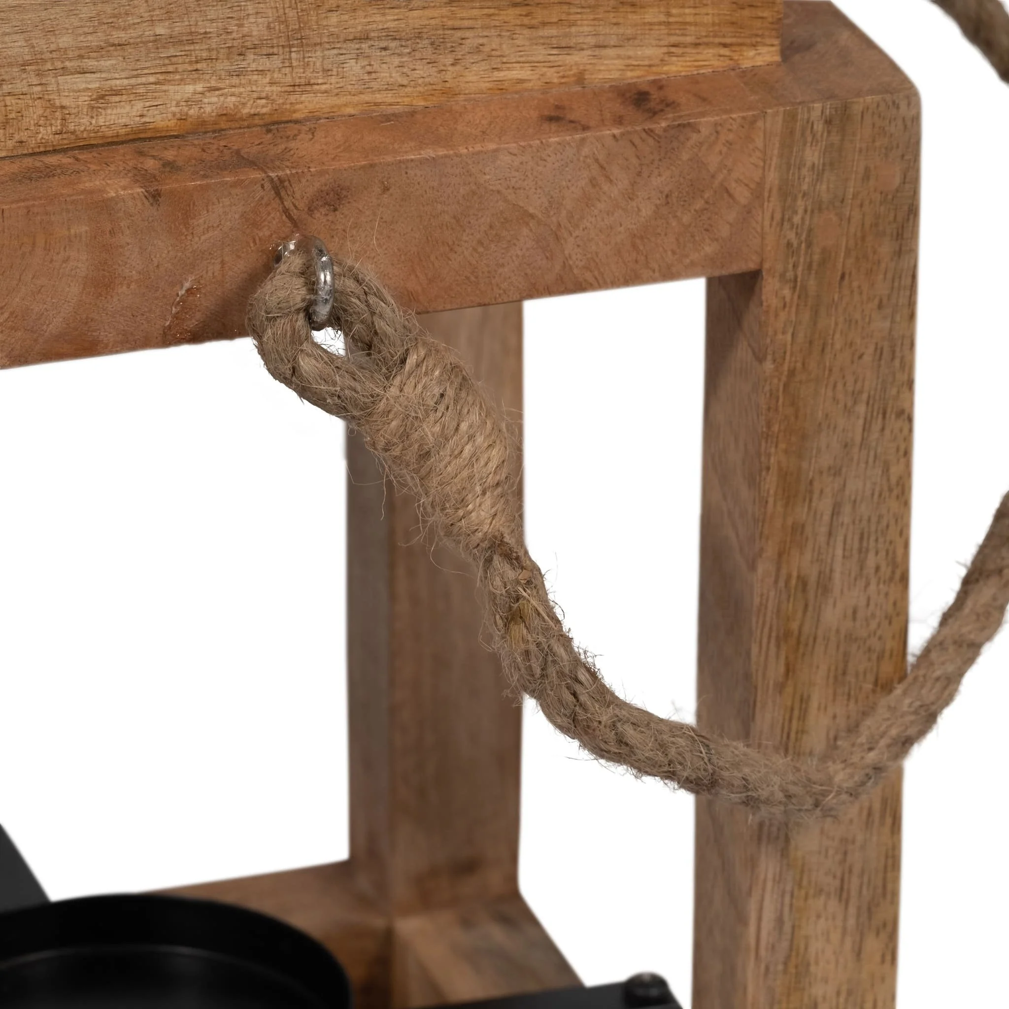 Wood, 11"h Open Lantern Holder, Brown - Image 5