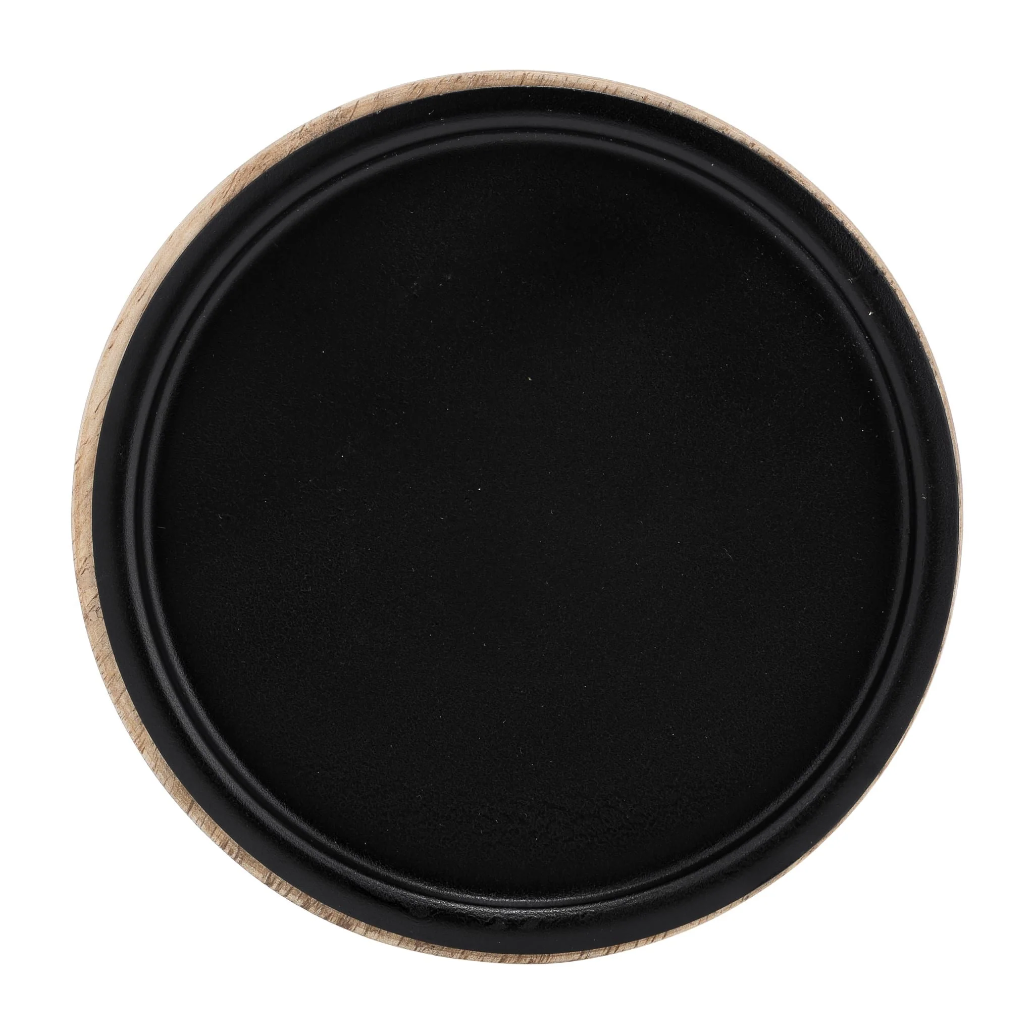 Wood, 12" Flat Candle Holder Stand, Black/natural - Image 4