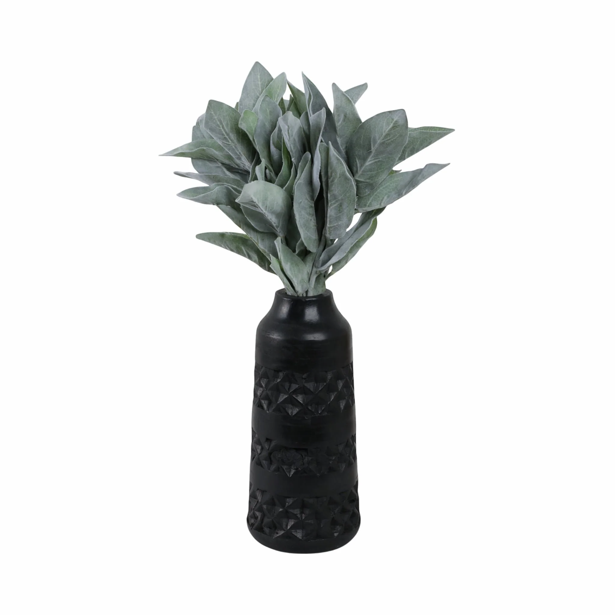 Wood 12" Stained Vase, Black - Image 2