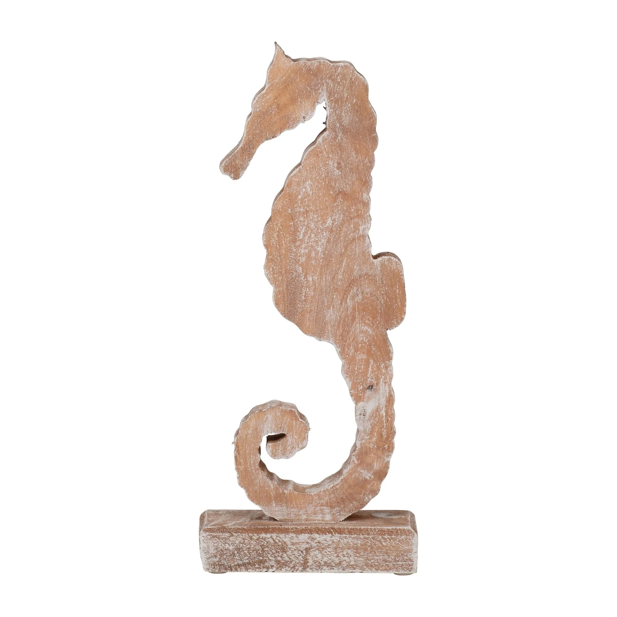 Wood, 13"h Seahorse, Rustic White - Image 4