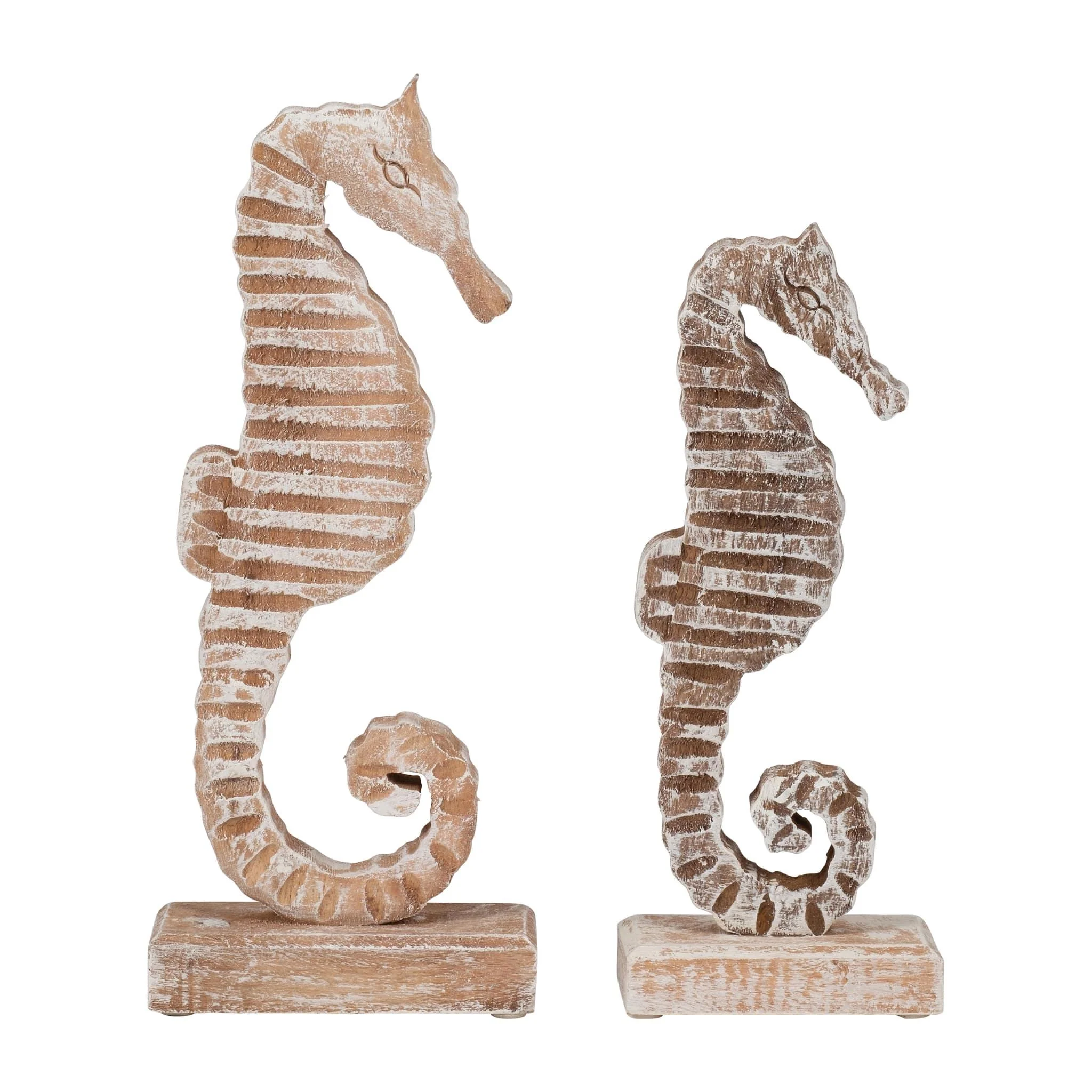 Wood, 13"h Seahorse, Rustic White - Image 8