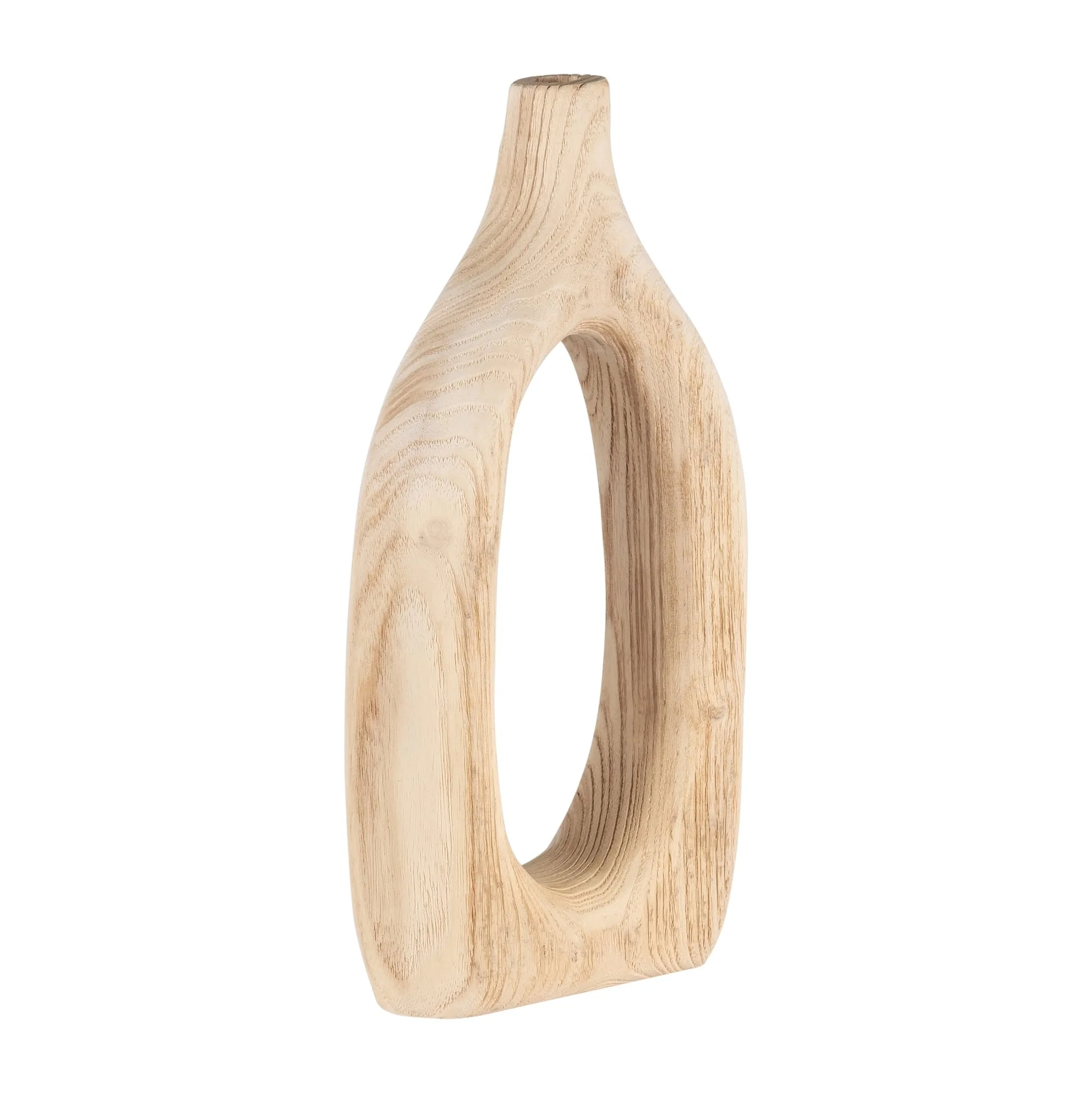 Wood, 14"h Cut-out Vase, Natural - Image 2