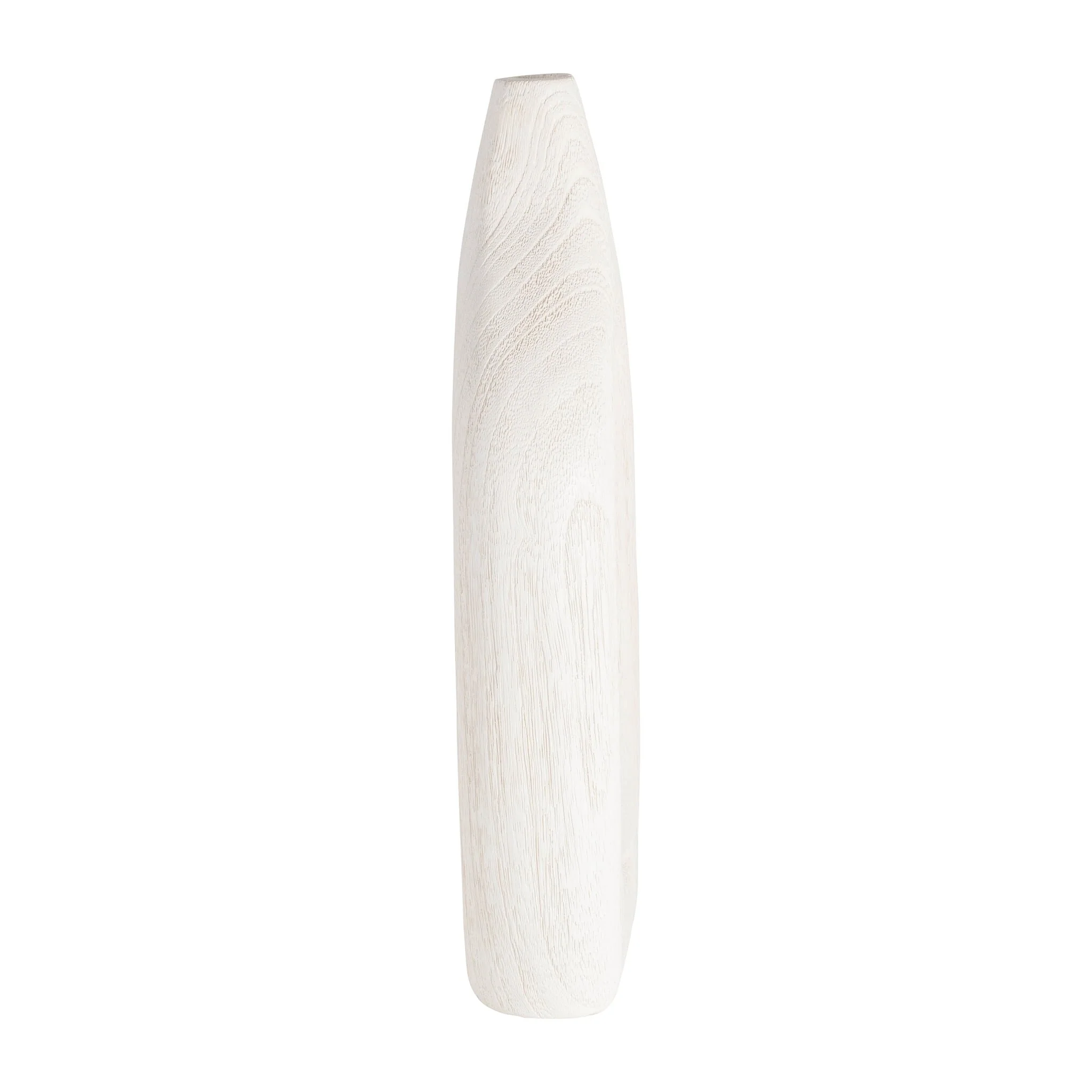 Wood, 14"h Cut-out Vase, White - Image 4