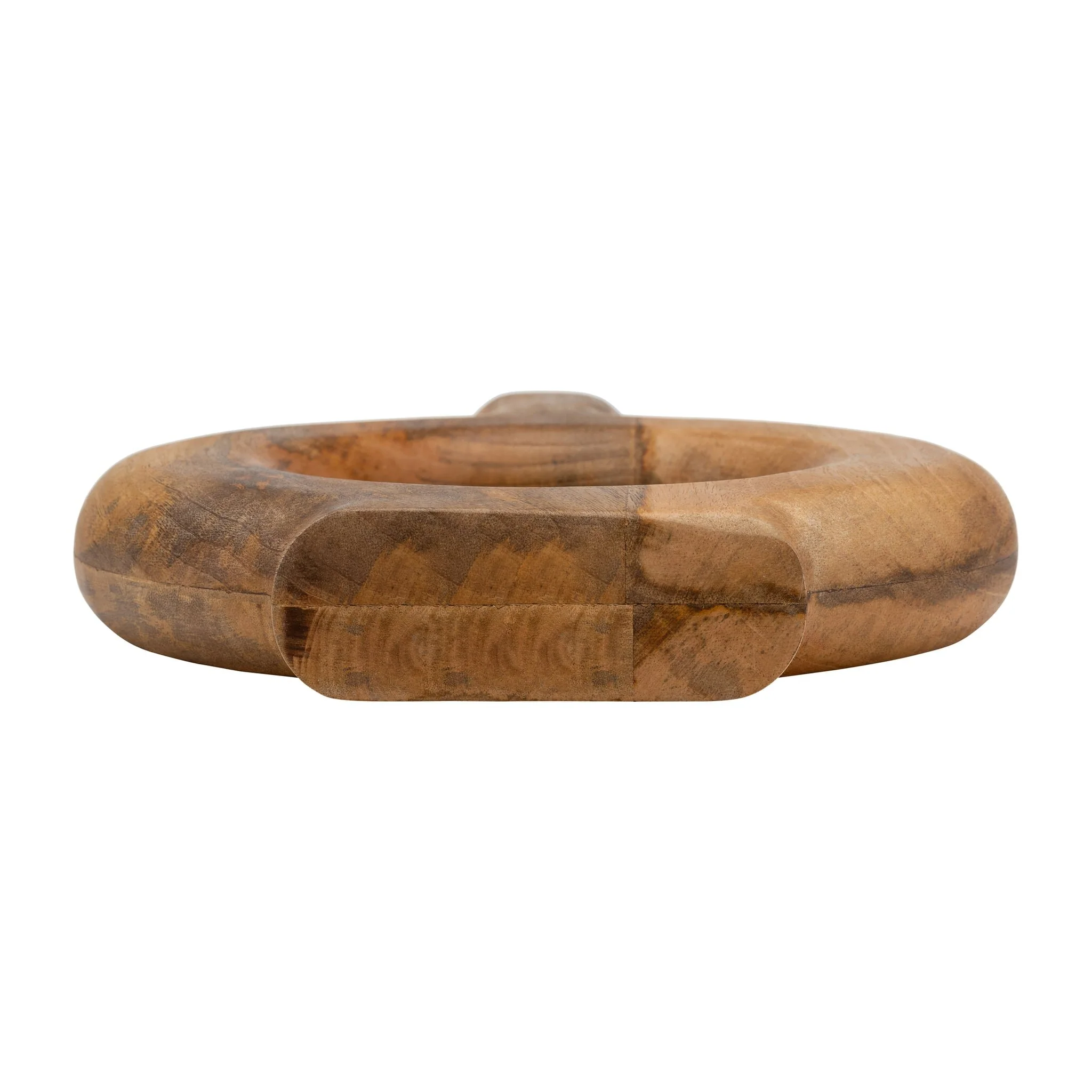 Wood, 14"h Donut Shaped Vase, Brown - Image 5