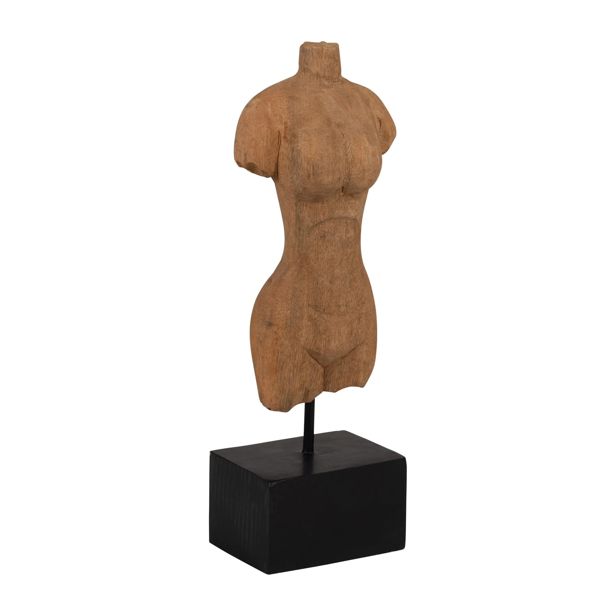 Wood, 15" Female Bust, Brown - Image 2
