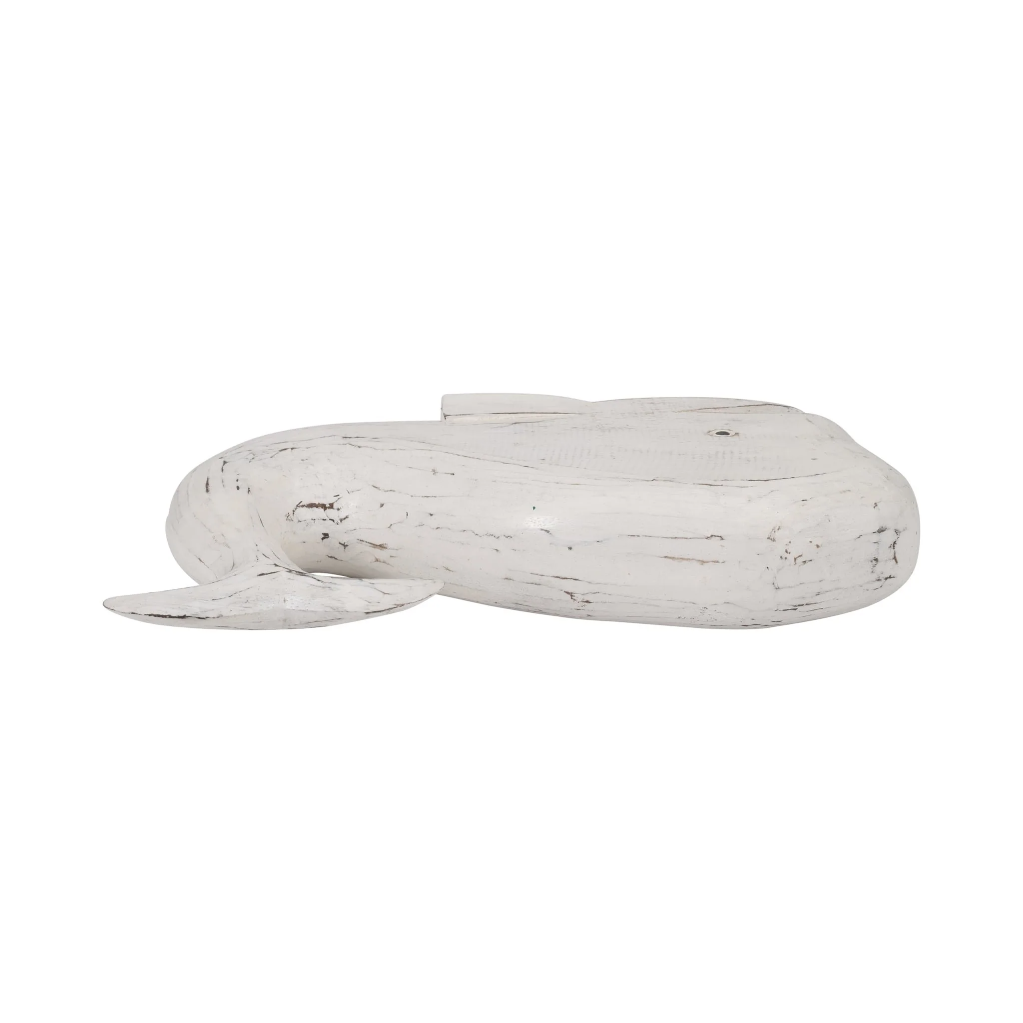 Wood, 15" Tail Up Whale, White - Image 6