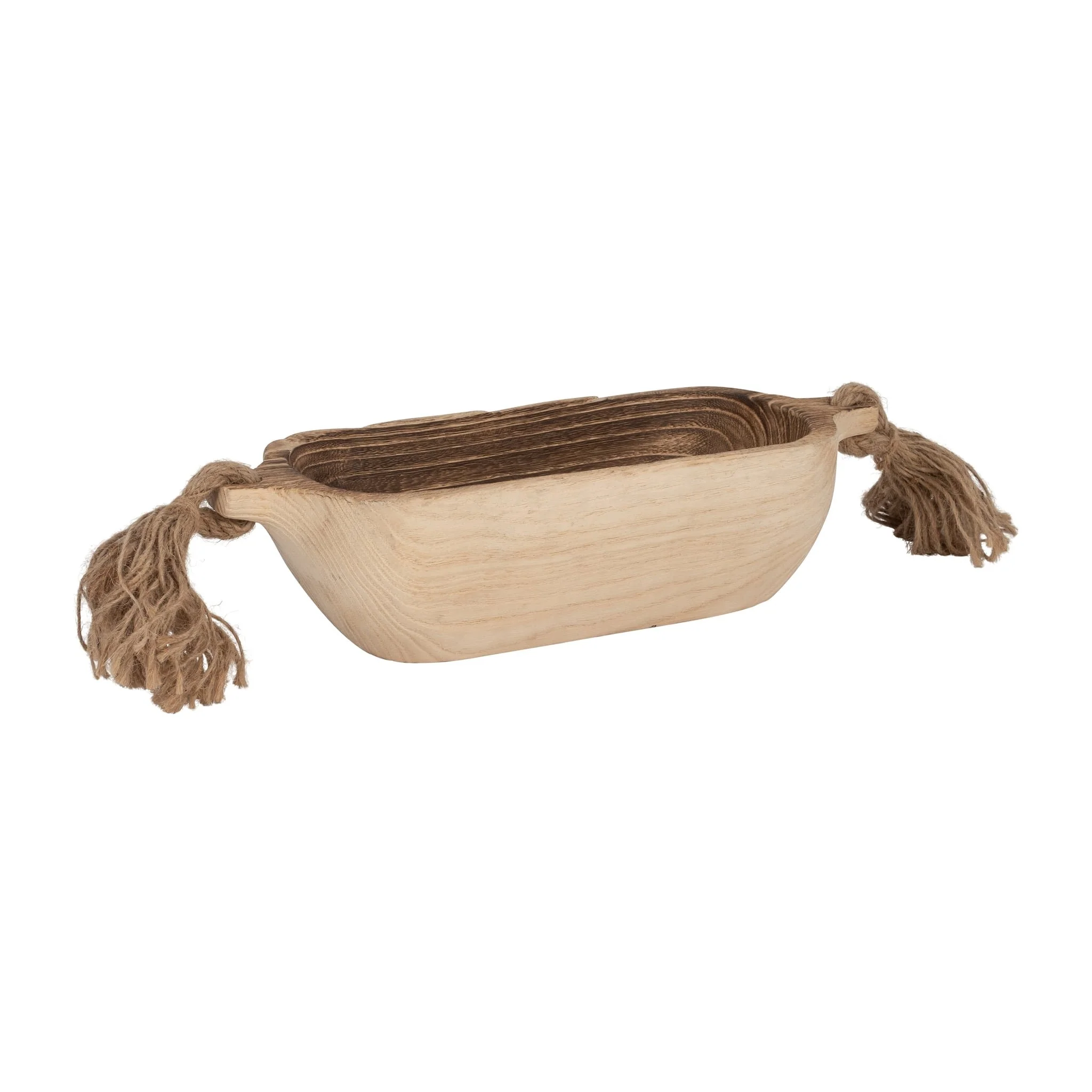 Wood, 15" Tray W/ Tassels, Natural - Image 2