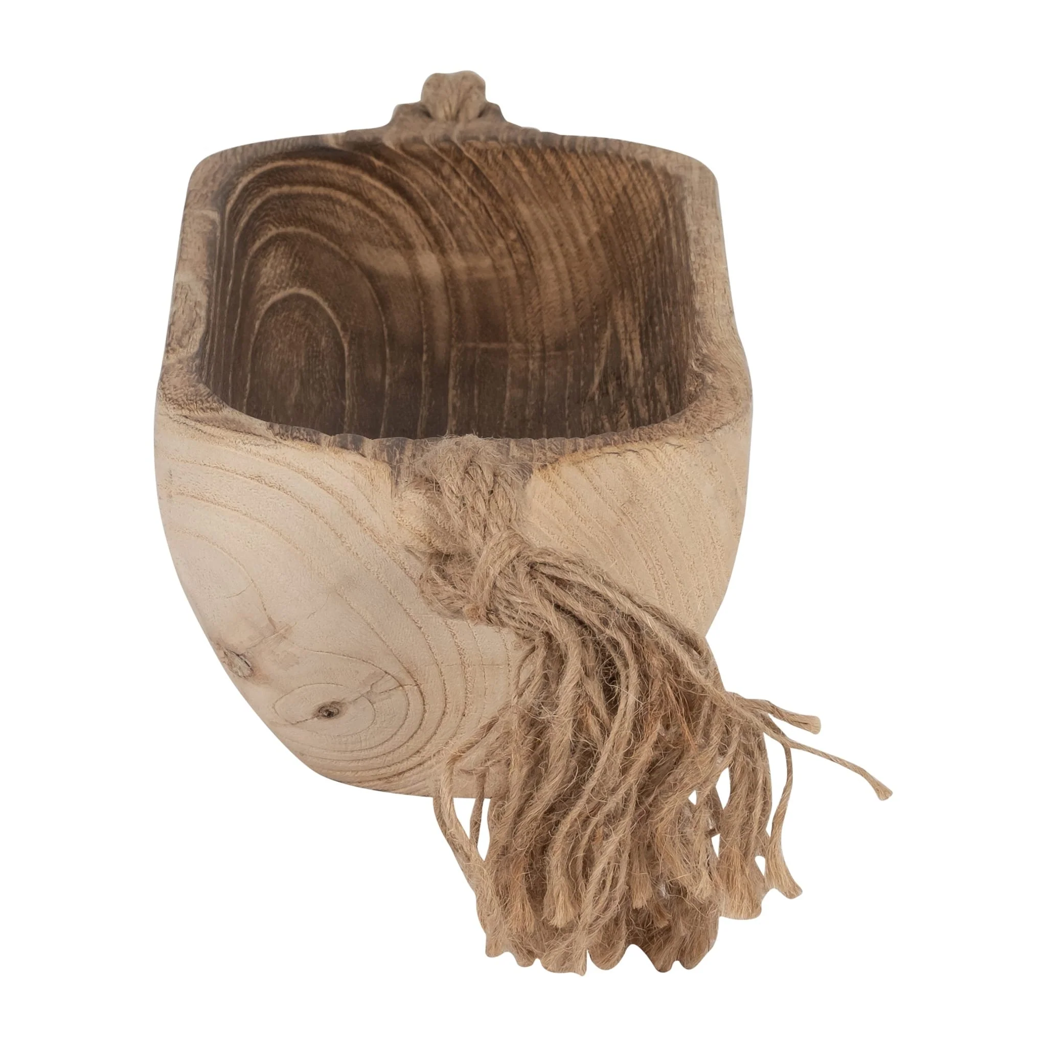 Wood, 15" Tray W/ Tassels, Natural - Image 3