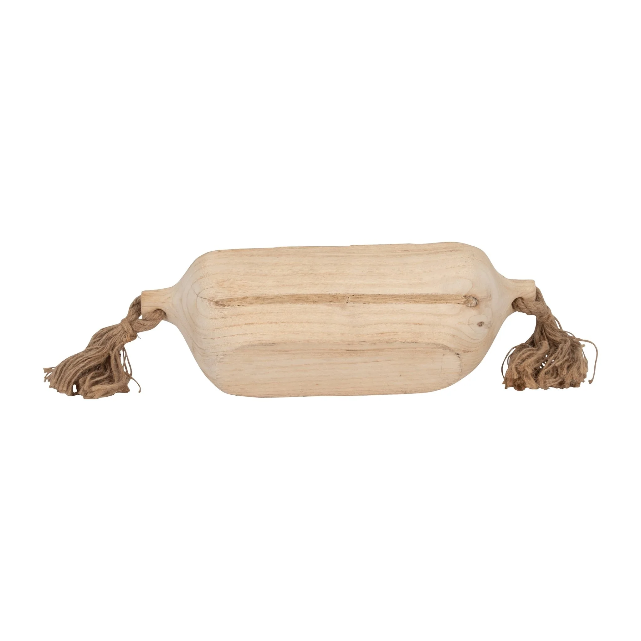 Wood, 15" Tray W/ Tassels, Natural - Image 7